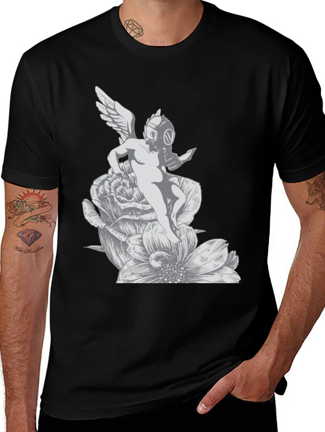 Variant 29 of Gas Mask Angel T-Shirt - Unique Graphic Tee