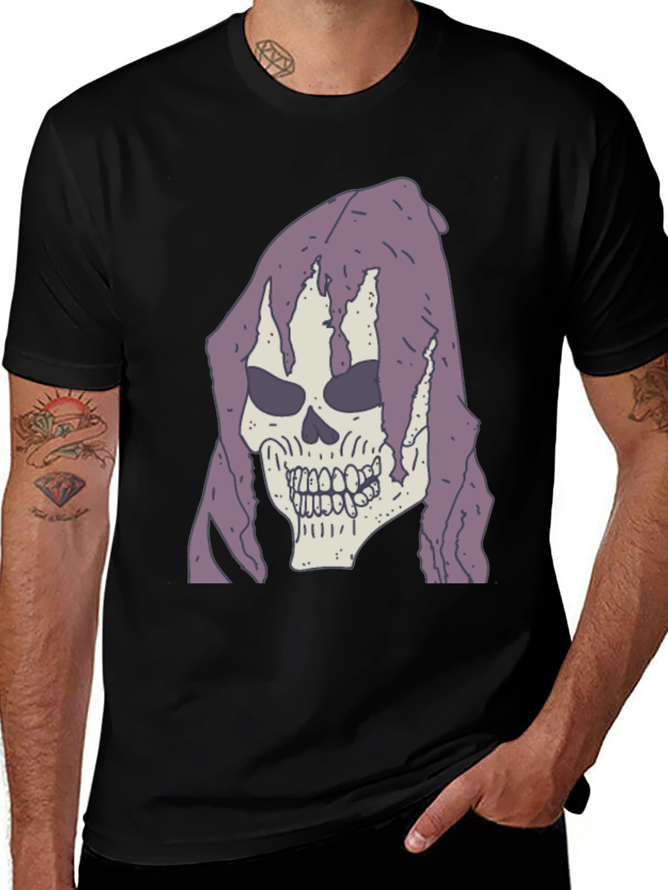 Grim Reaper Graphic Tee - Black Cotton T-Shirt