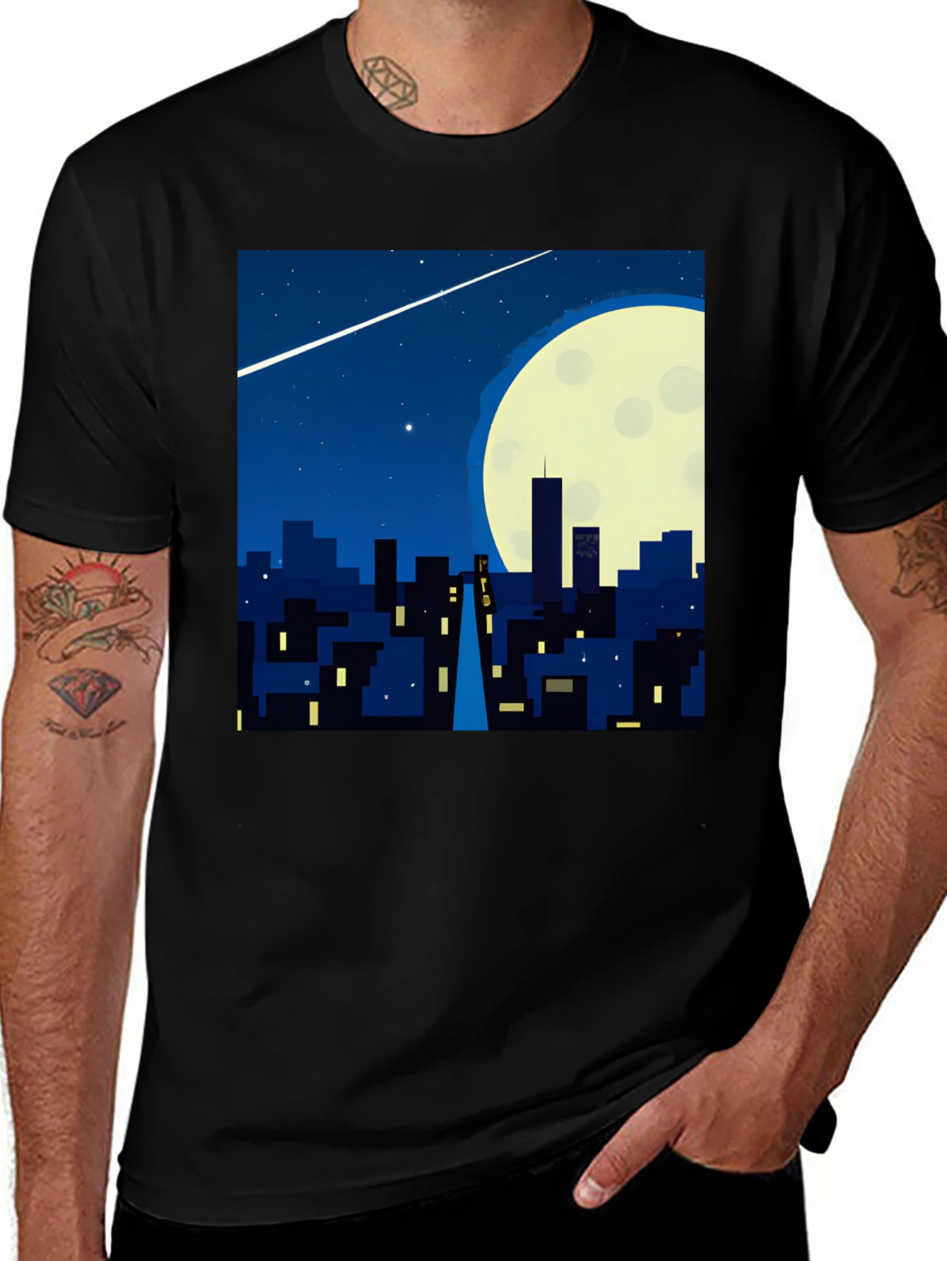 Variant 29 of Cityscape Moon T-Shirt - Night Life Tee
