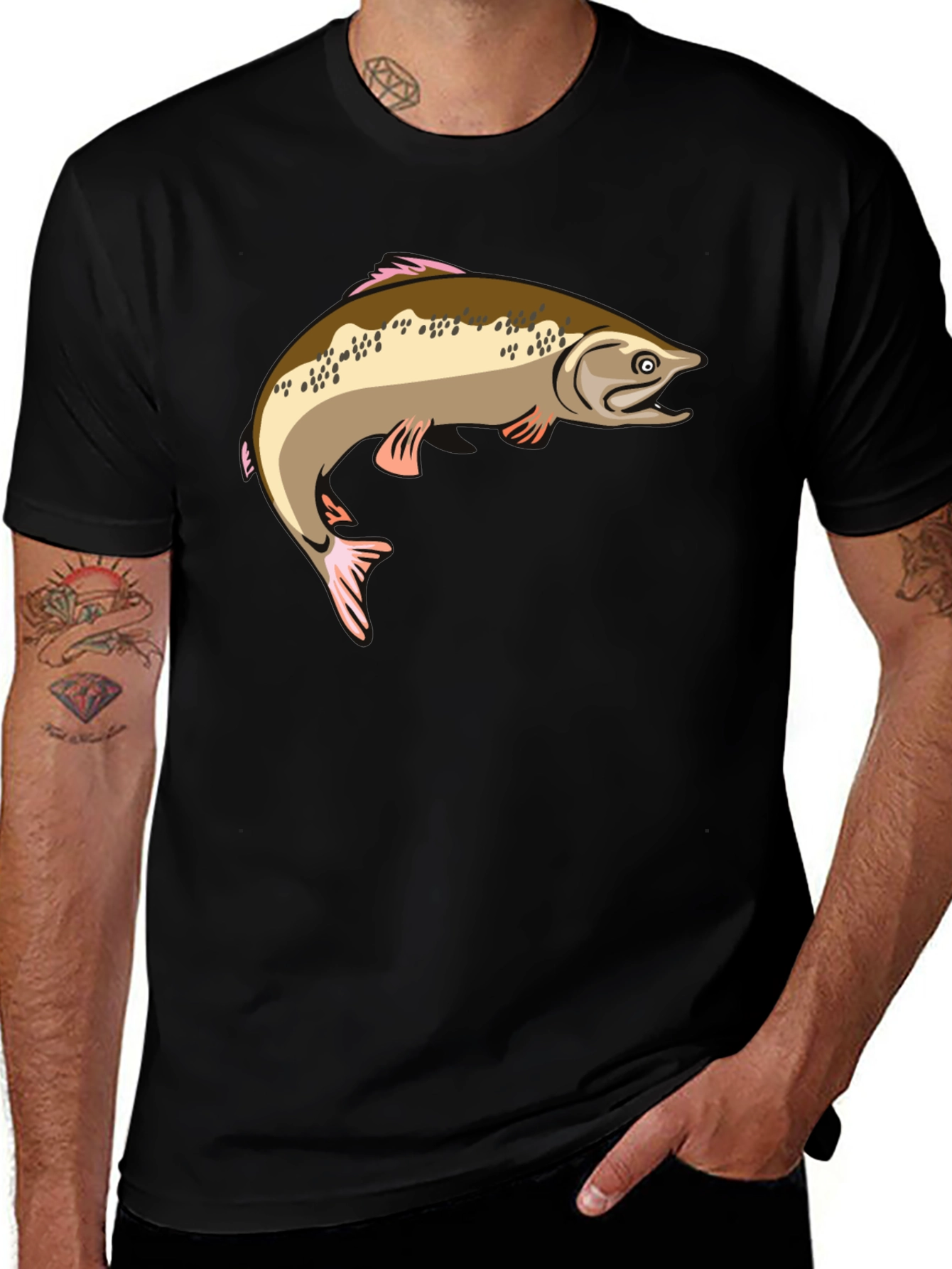 Variant 3 of Fishing T-Shirt - Salmon Graphic Tee