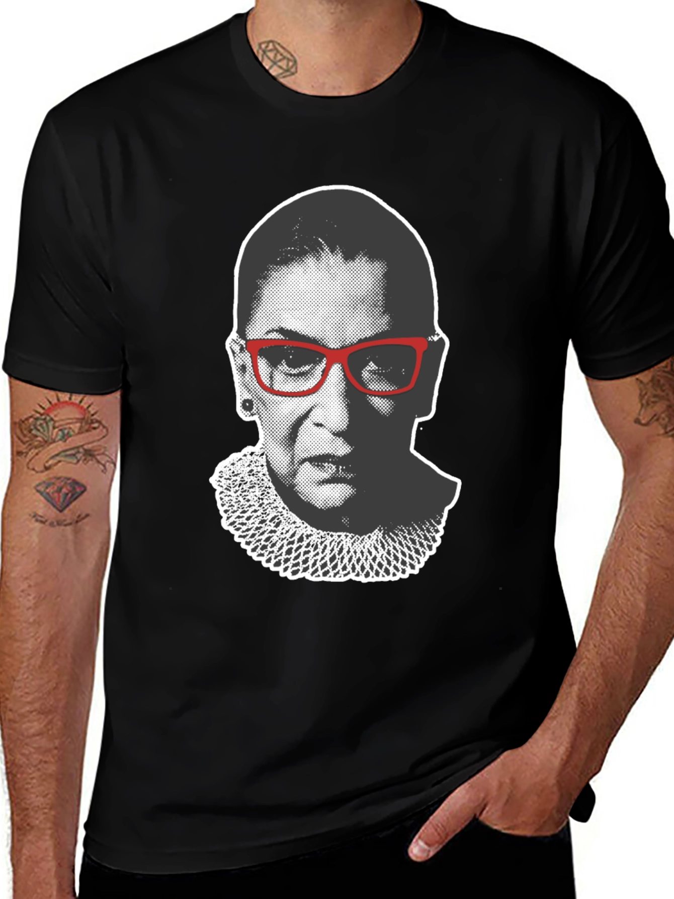 RBG Graphic Tee - Black Crew Neck T-Shirt