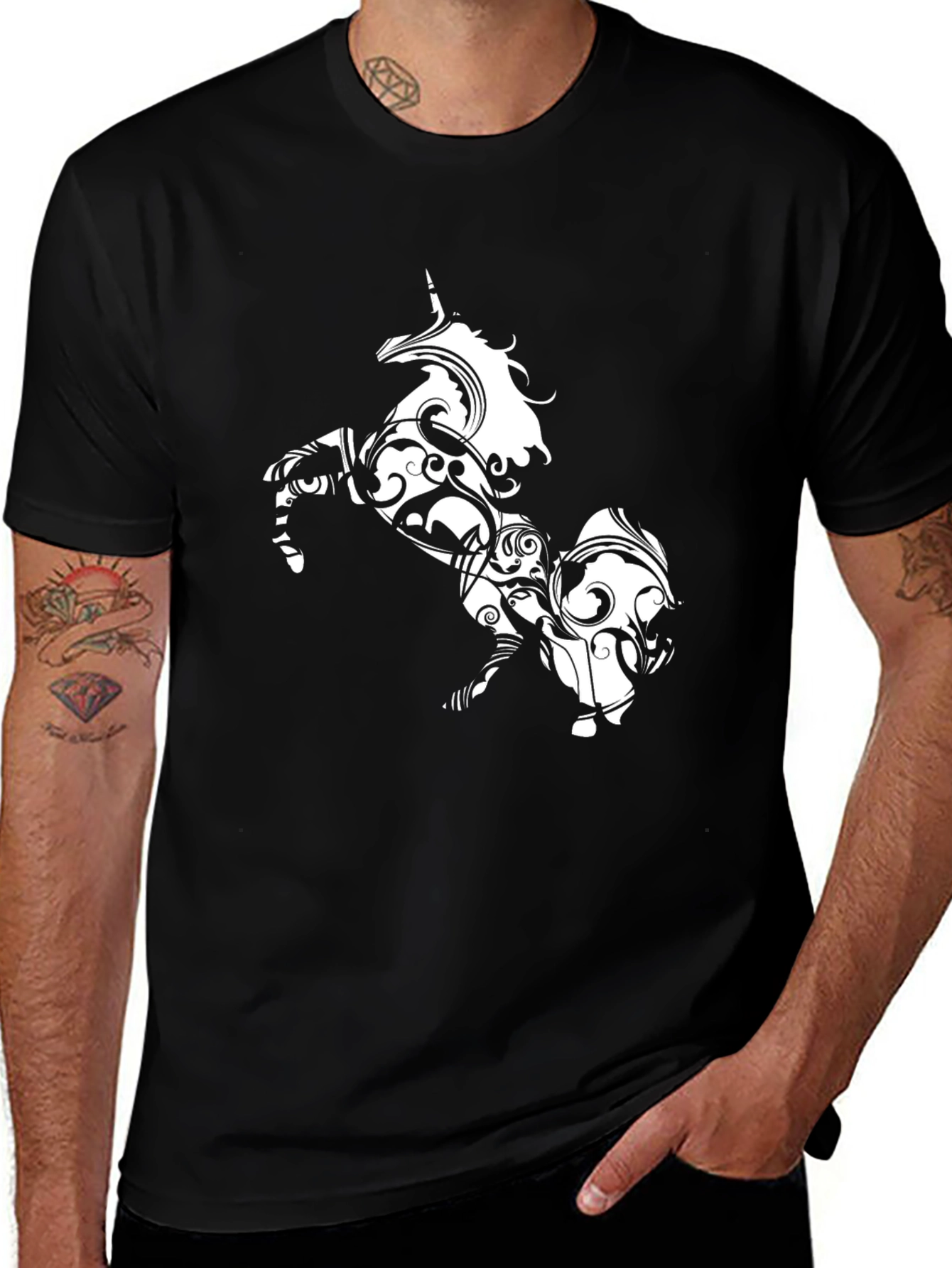 Variant 27 of Unicorn Graphic Black T-Shirt