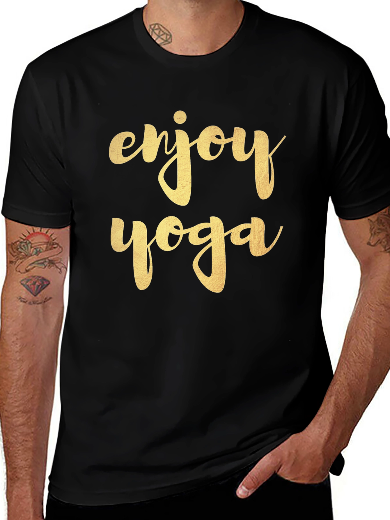 Variant 21 of Enjoy Yoga Graphic Tee - Black