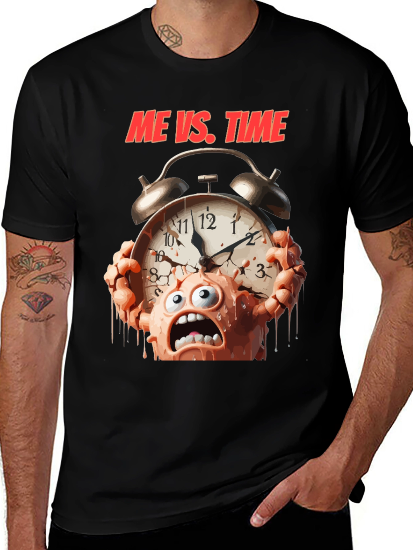Variant 26 of Me Vs. Time Graphic T-Shirt - Black