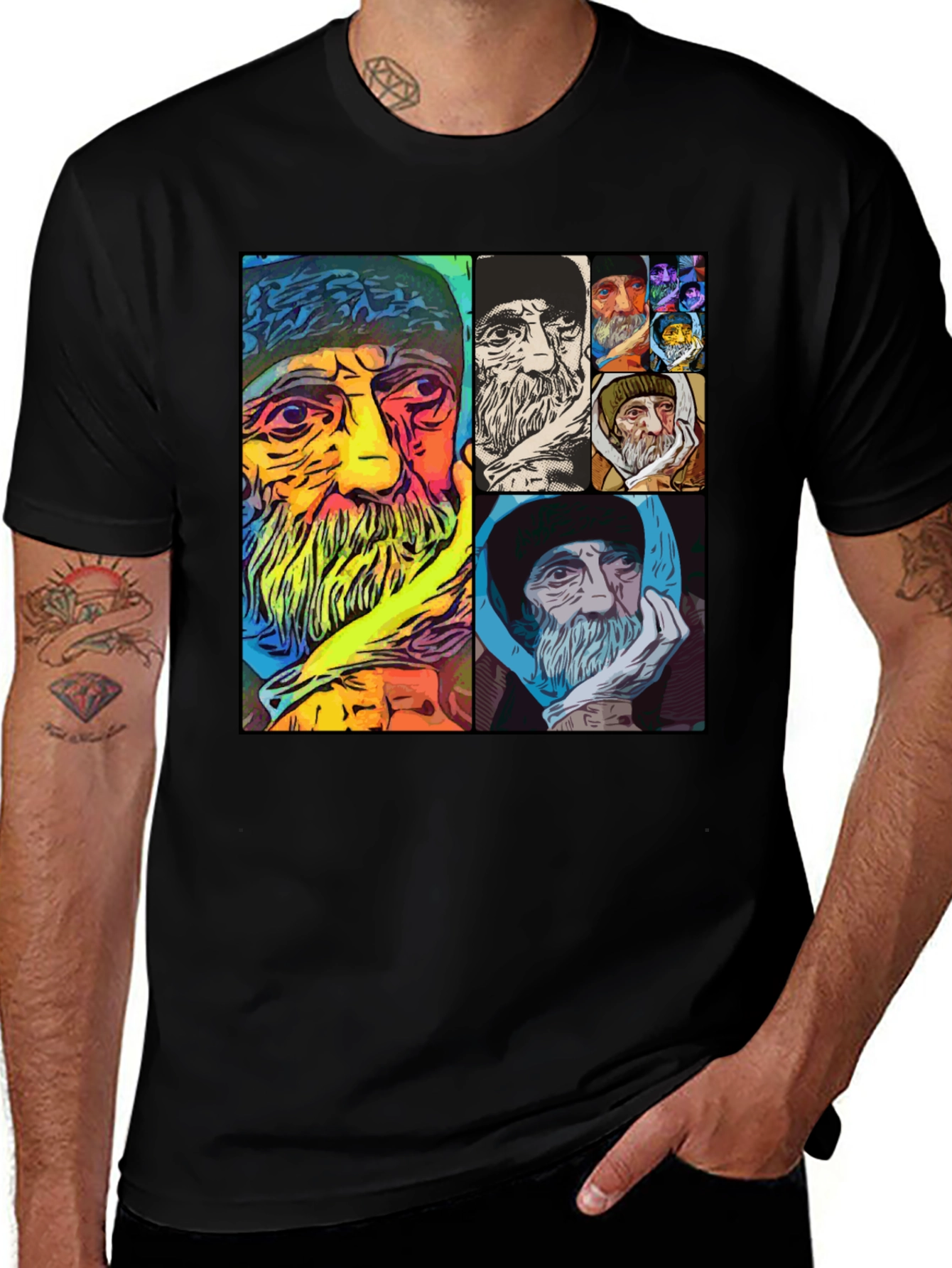 Variant 26 of Unique Artistic Portrait Collage T-Shirt