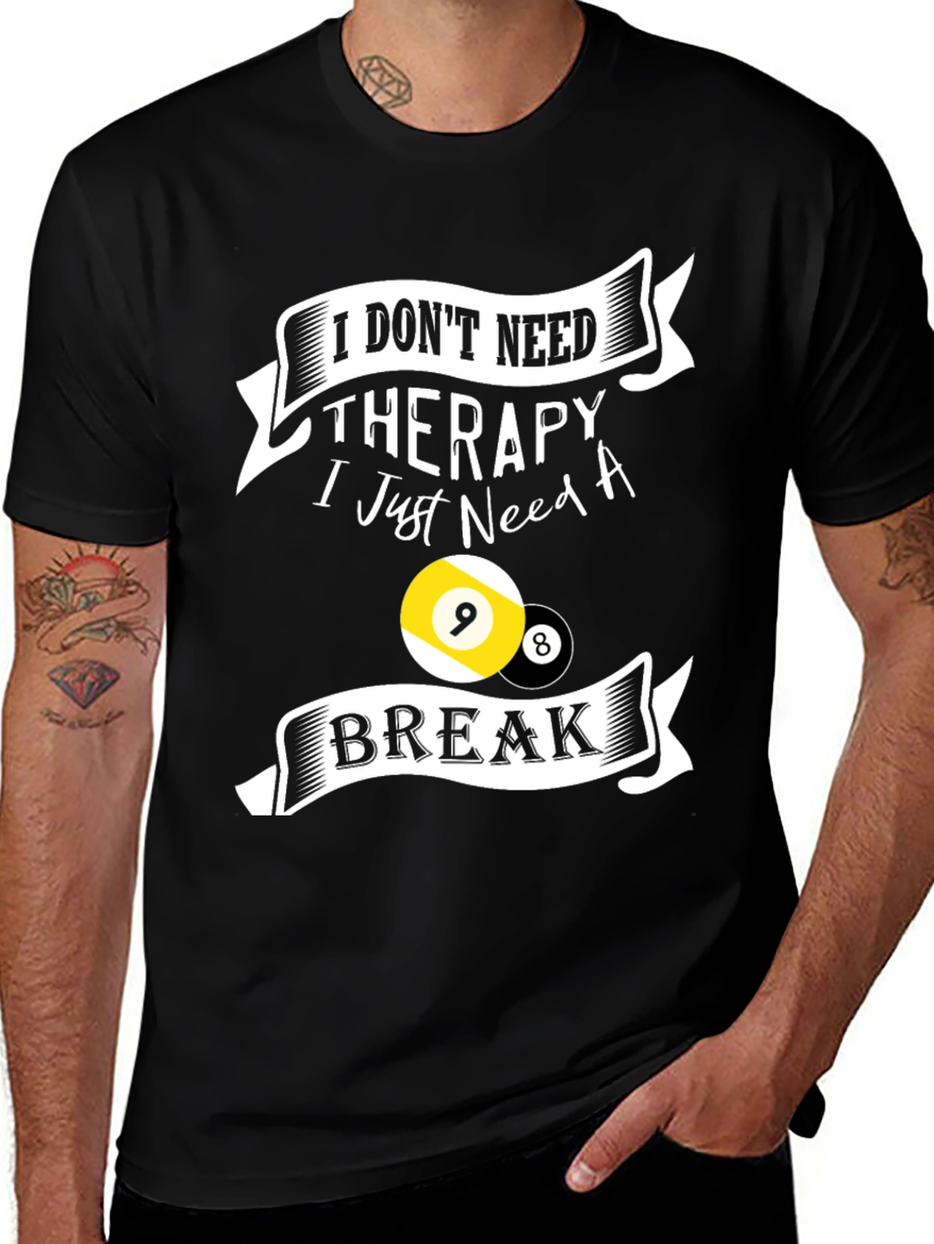 Variant 30 of Therapy Break Billiards T-Shirt - Black