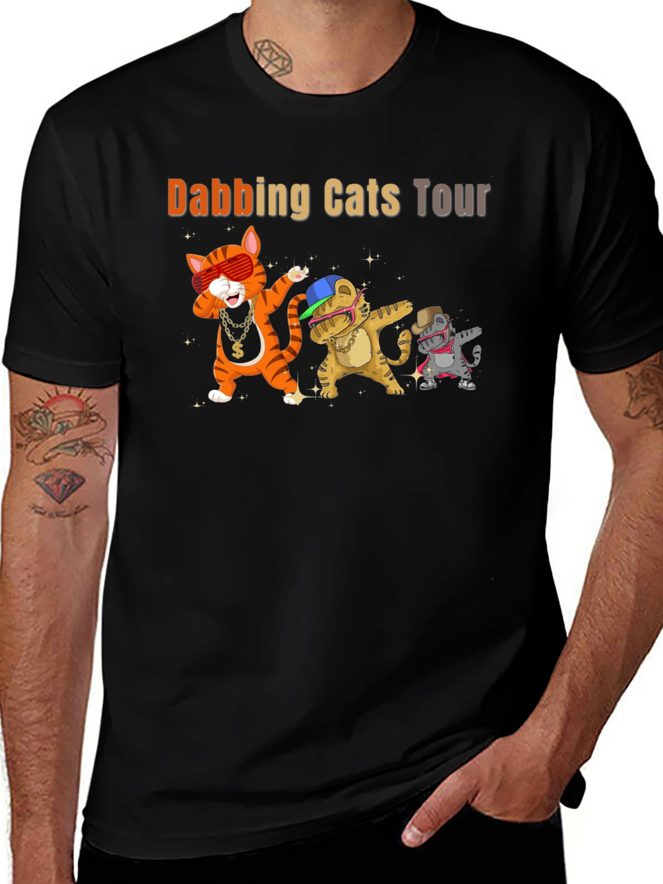 Variant 29 of Dabbing Cats Tour Graphic Tee