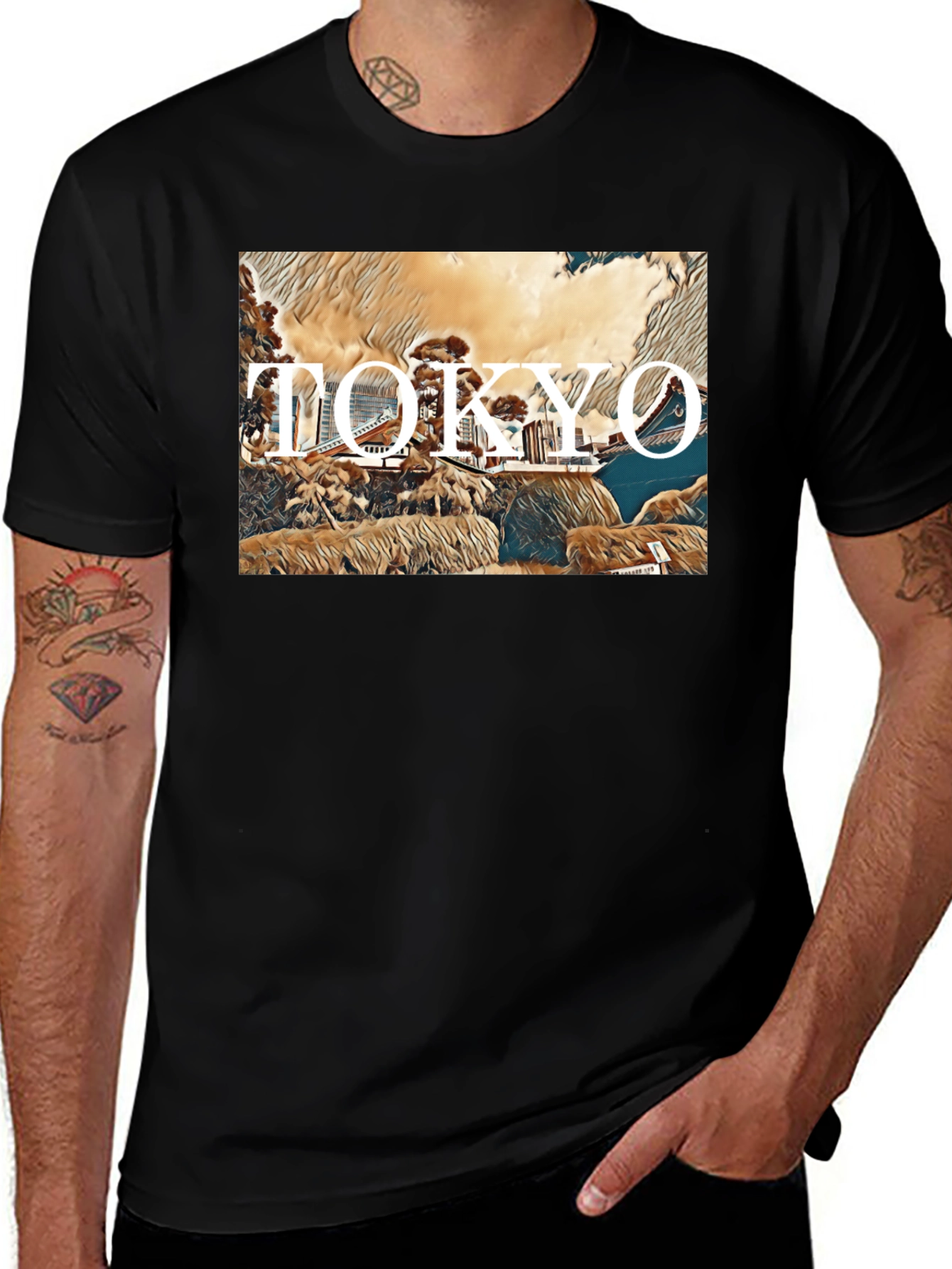 Variant 19 of Tokyo Graphic Print Black T-Shirt