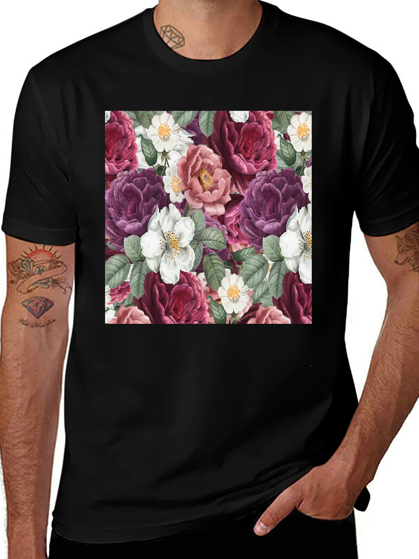 Variant 17 of Floral Print T-Shirt, Botanical Tee