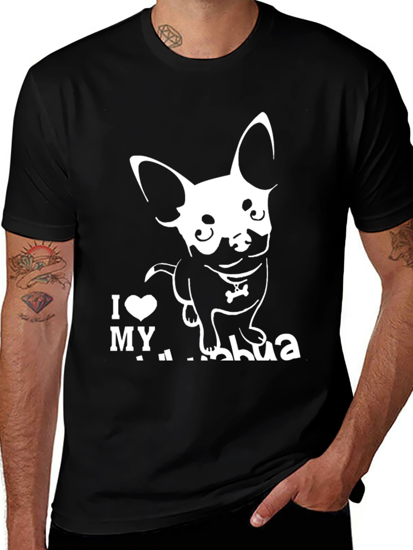 Black I Love My Chihuahua Graphic Tee main image