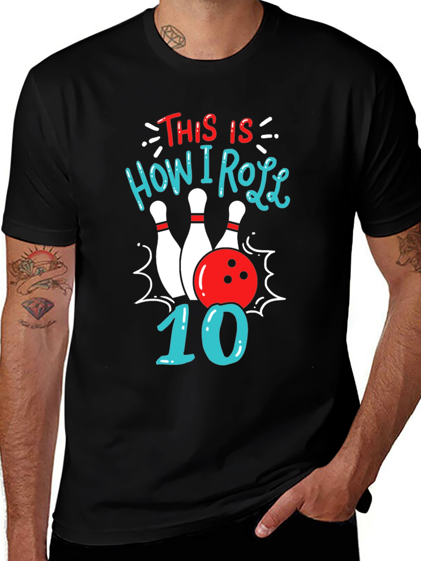 Black This Is How I Roll Bowling T-Shirt main image