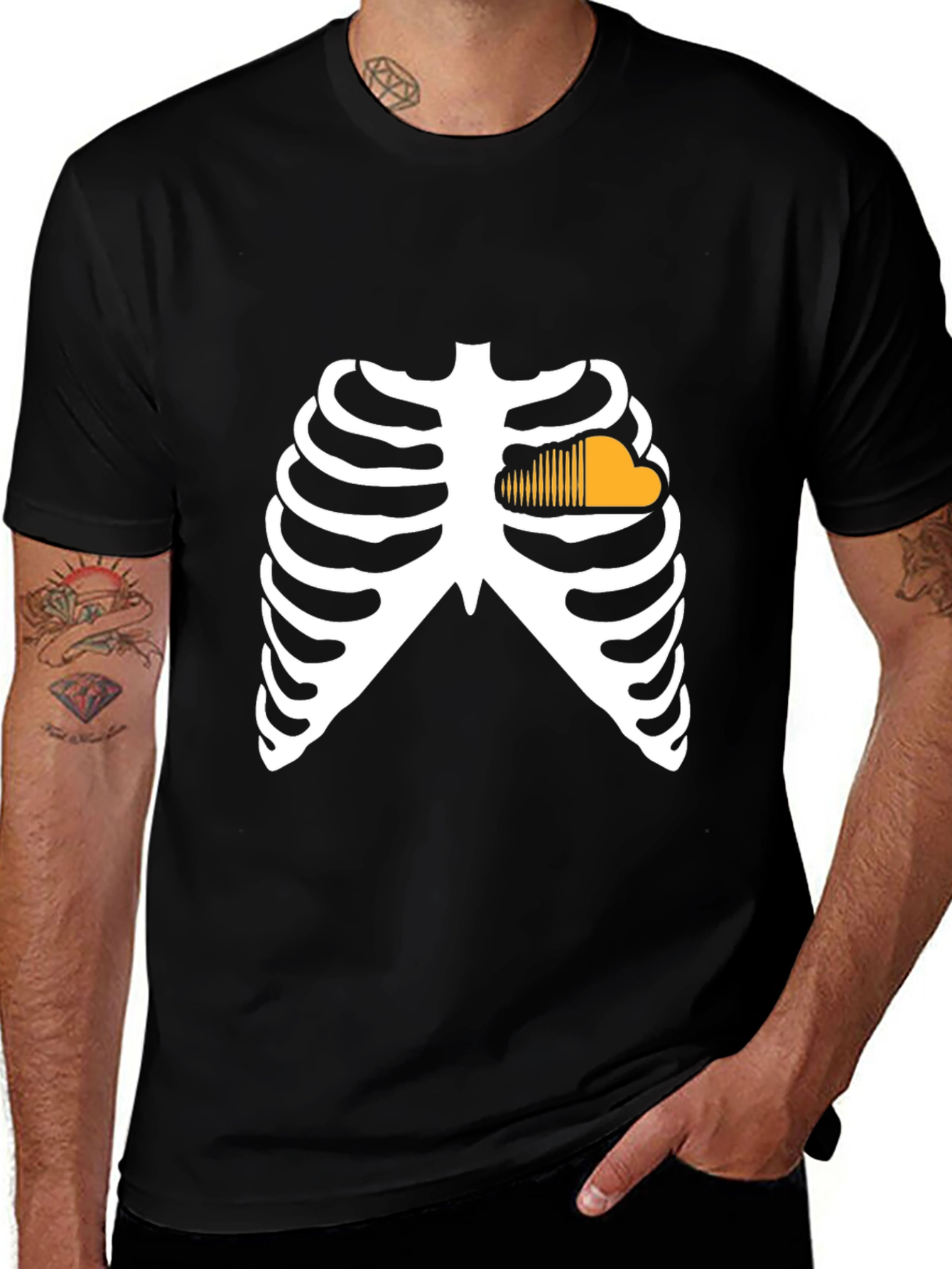 Funny Skeleton Ribcage SoundCloud Halloween T-Shirt