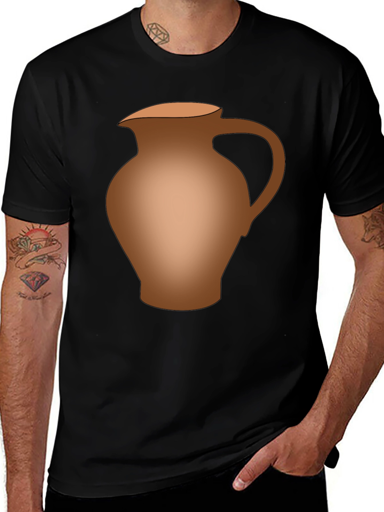 Earthenware Pitcher Graphic Tee - Men's Black T-Shirt