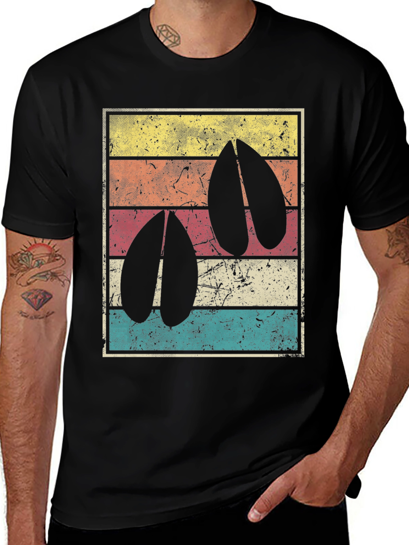 Variant 11 of Retro Deer Hoof Print T-Shirt