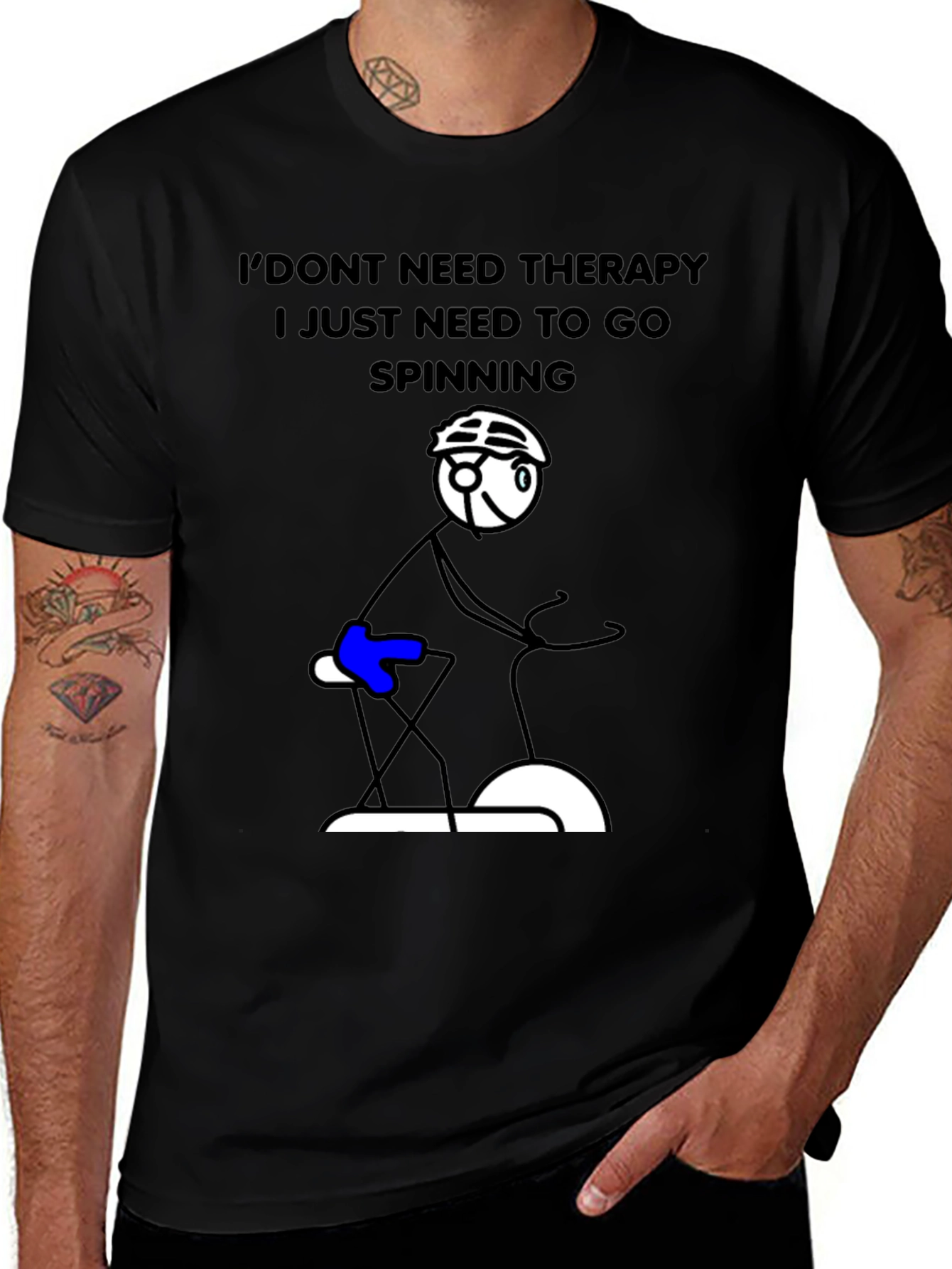 Variant 19 of Funny Spinning T-Shirt - I Don't Need Therapy
