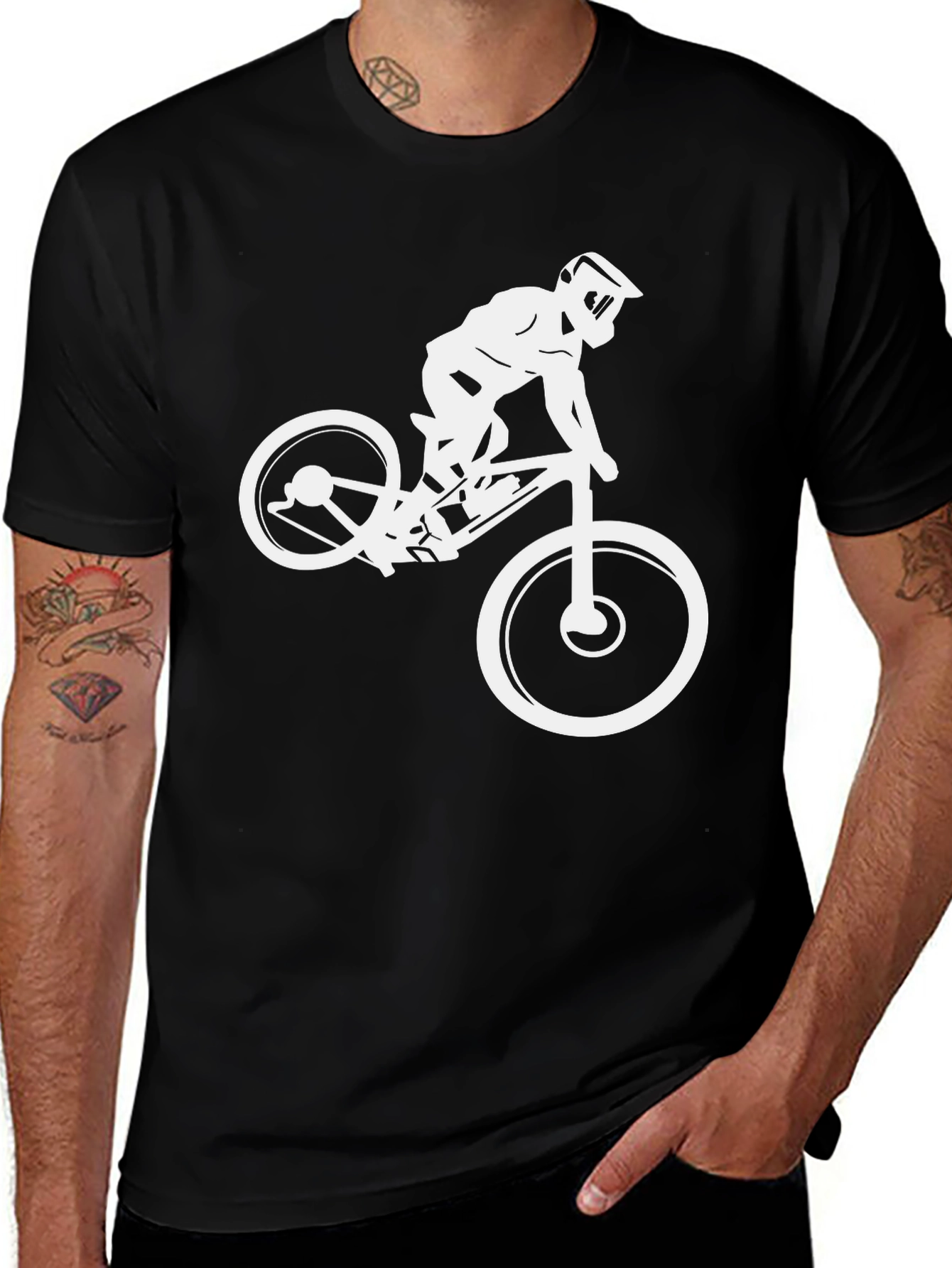 Variant 23 of Mountain Biker Graphic Tee - Black