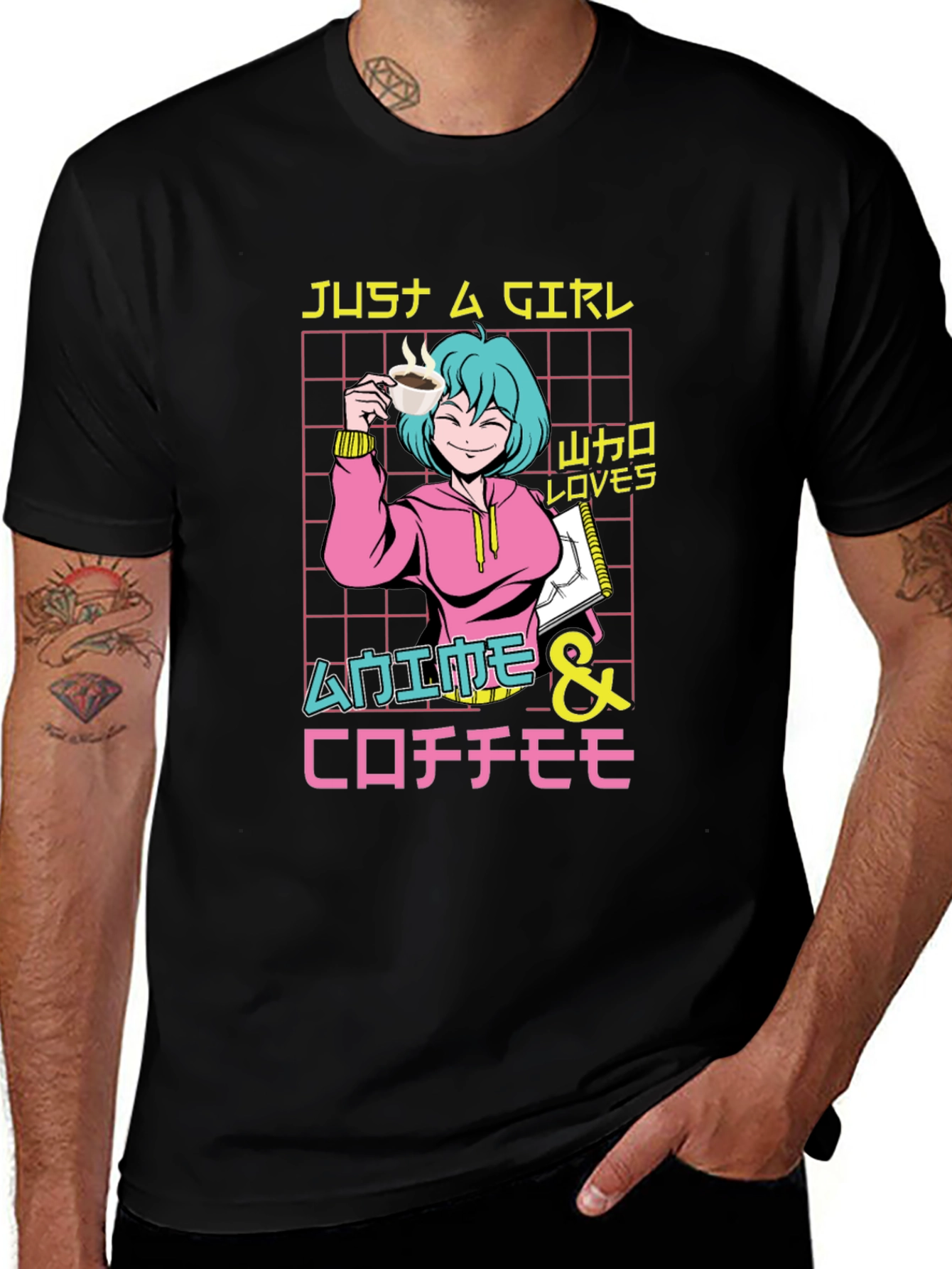 Variant 19 of Anime and Coffee T-Shirt - Just a Girl Who Loves Anime