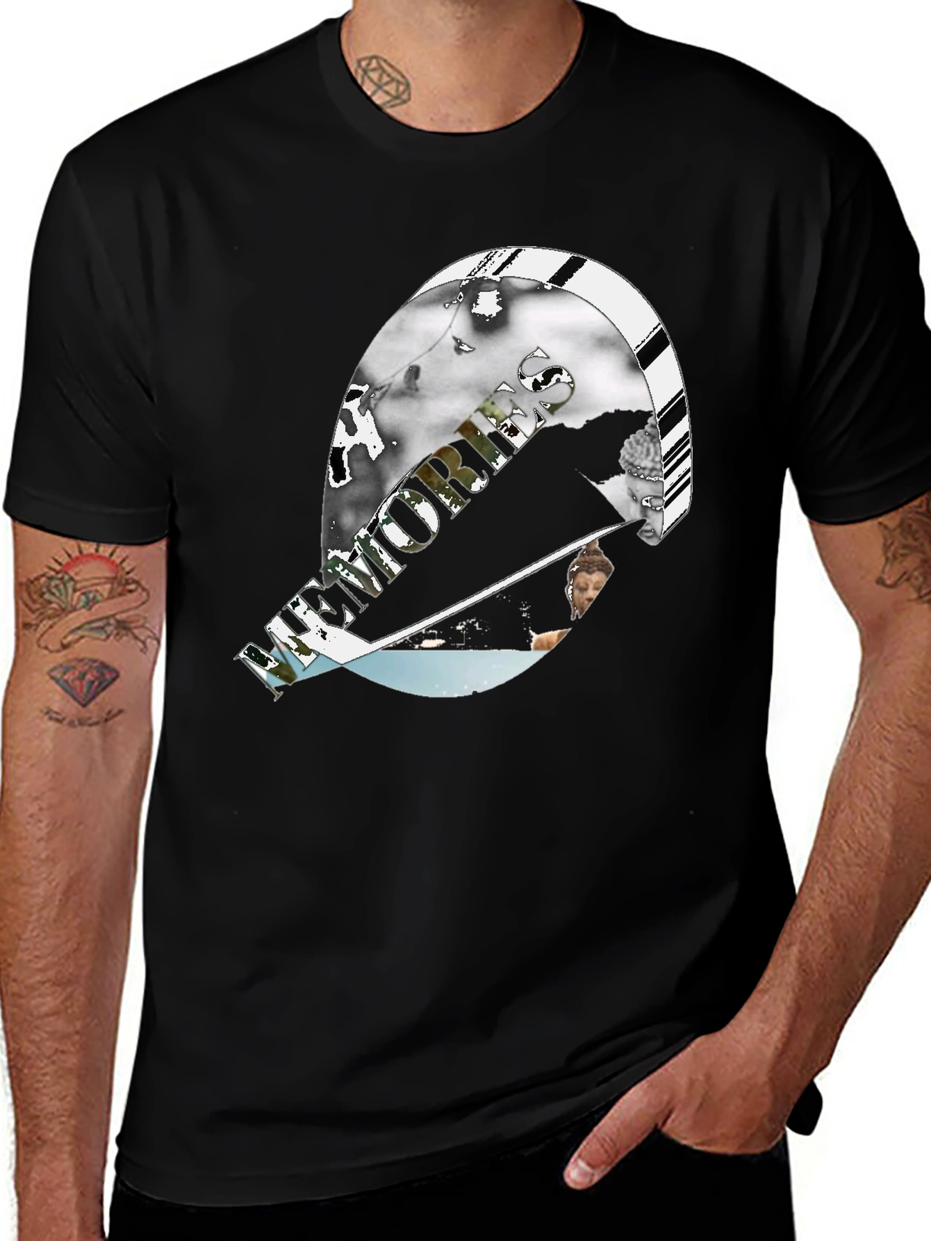 Variant 23 of Modern Graphic Print Black T-Shirt