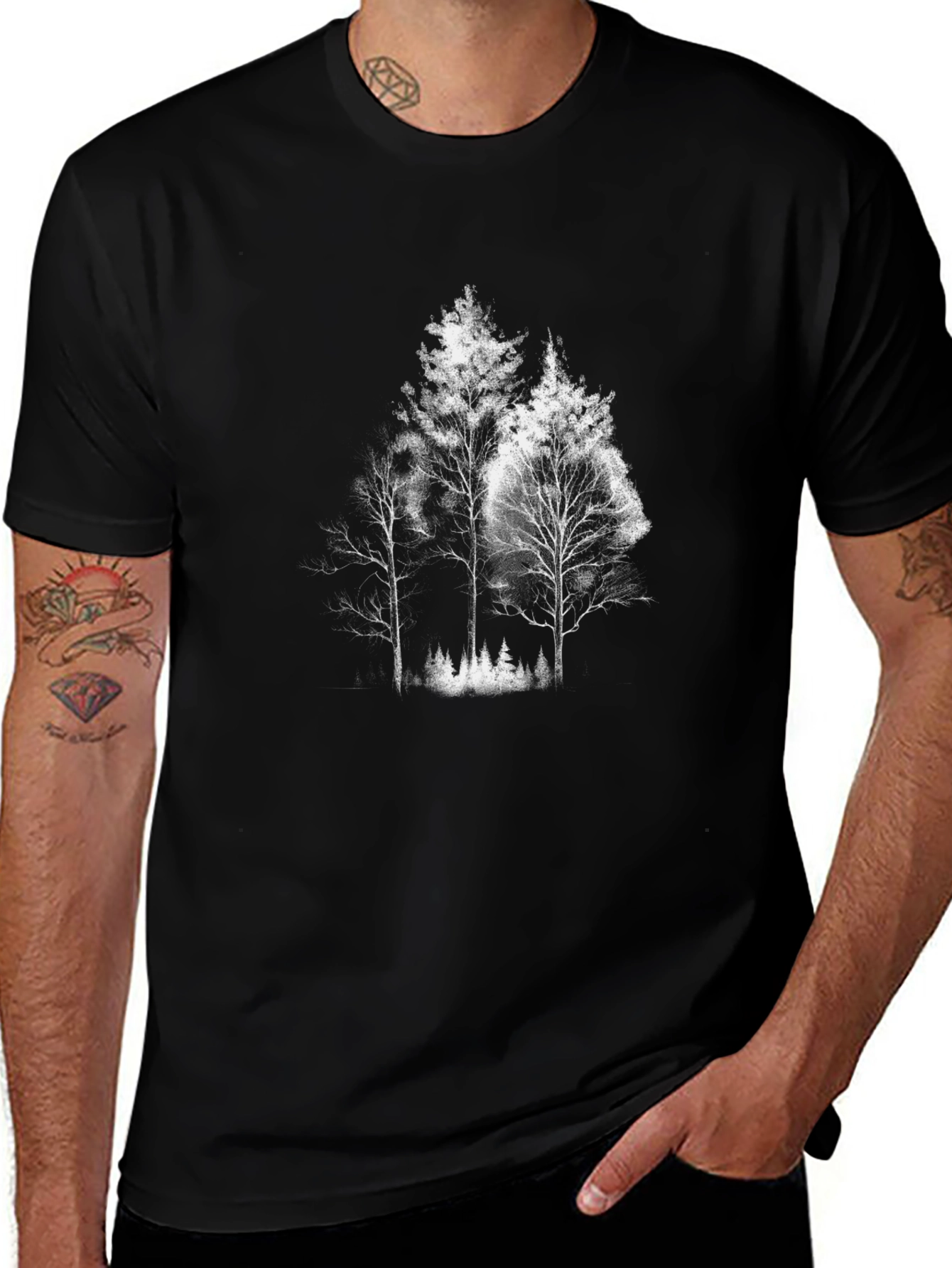 Variant 11 of Dark Forest Graphic Tee - Unisex Cotton T-Shirt