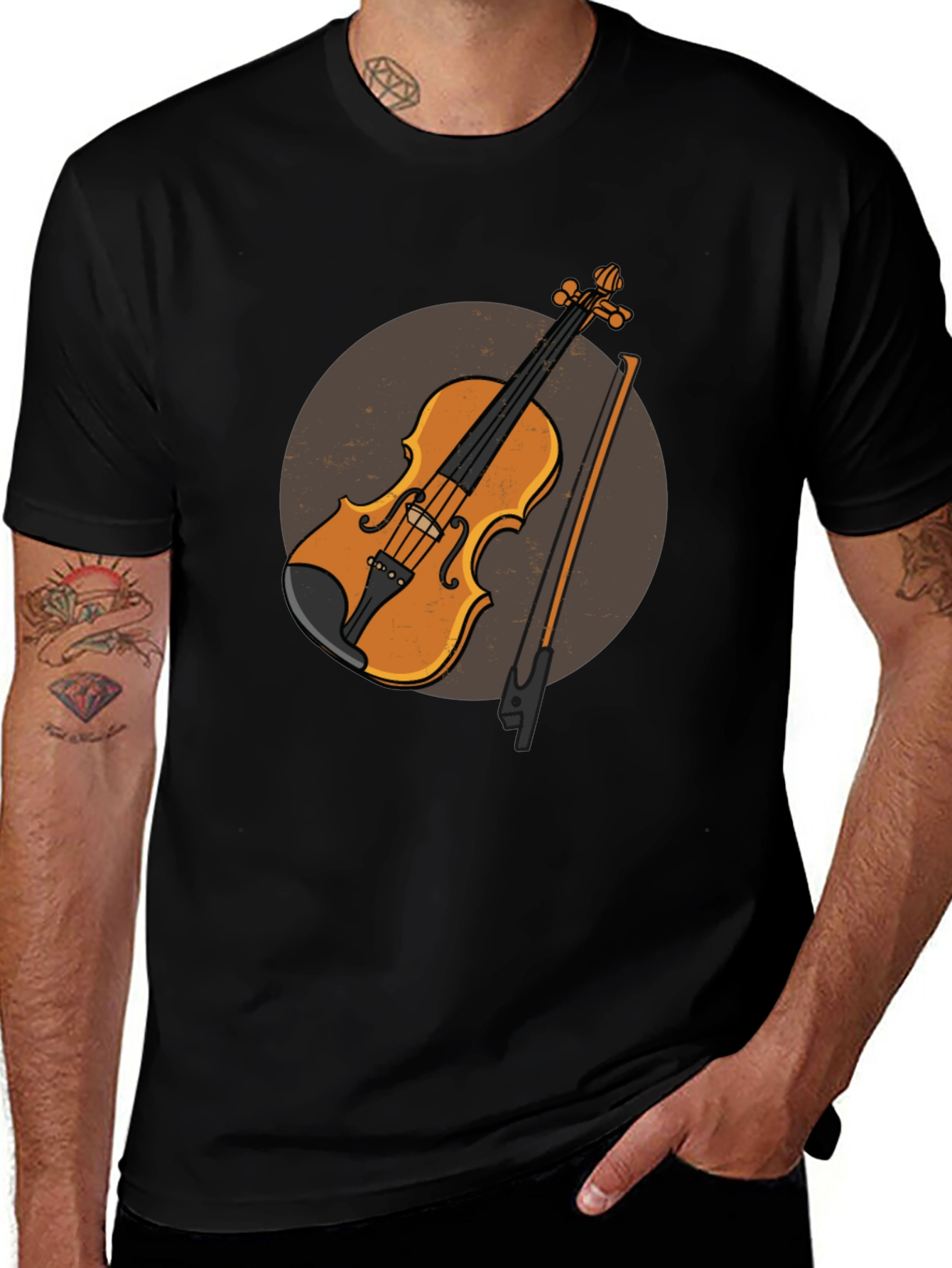 Variant 9 of Violin Graphic Tee - Musical Instrument Design