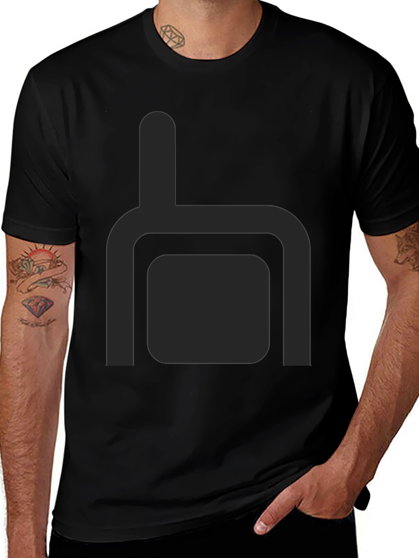 Modern Black Graphic Tee - Minimalist Design