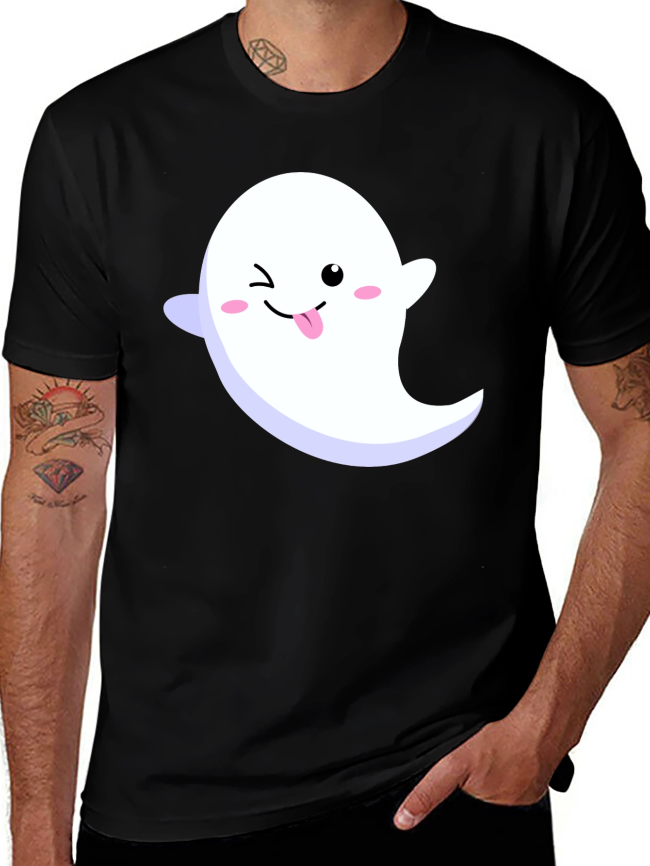 Variant 20 of Cute Ghost Graphic Black T-Shirt