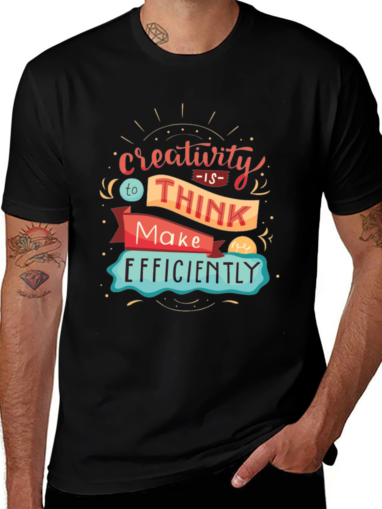 Creativity Quote Graphic Black T-Shirt