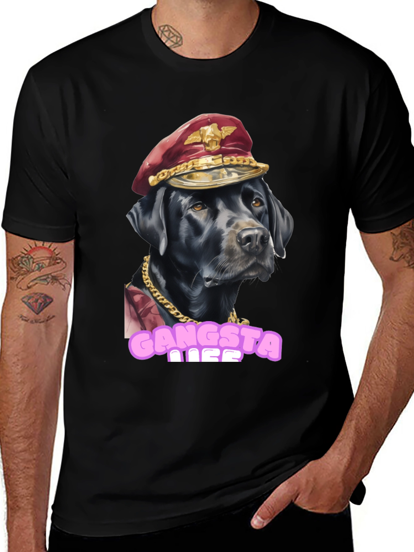 Variant 11 of Gangsta Life Dog Graphic T-Shirt