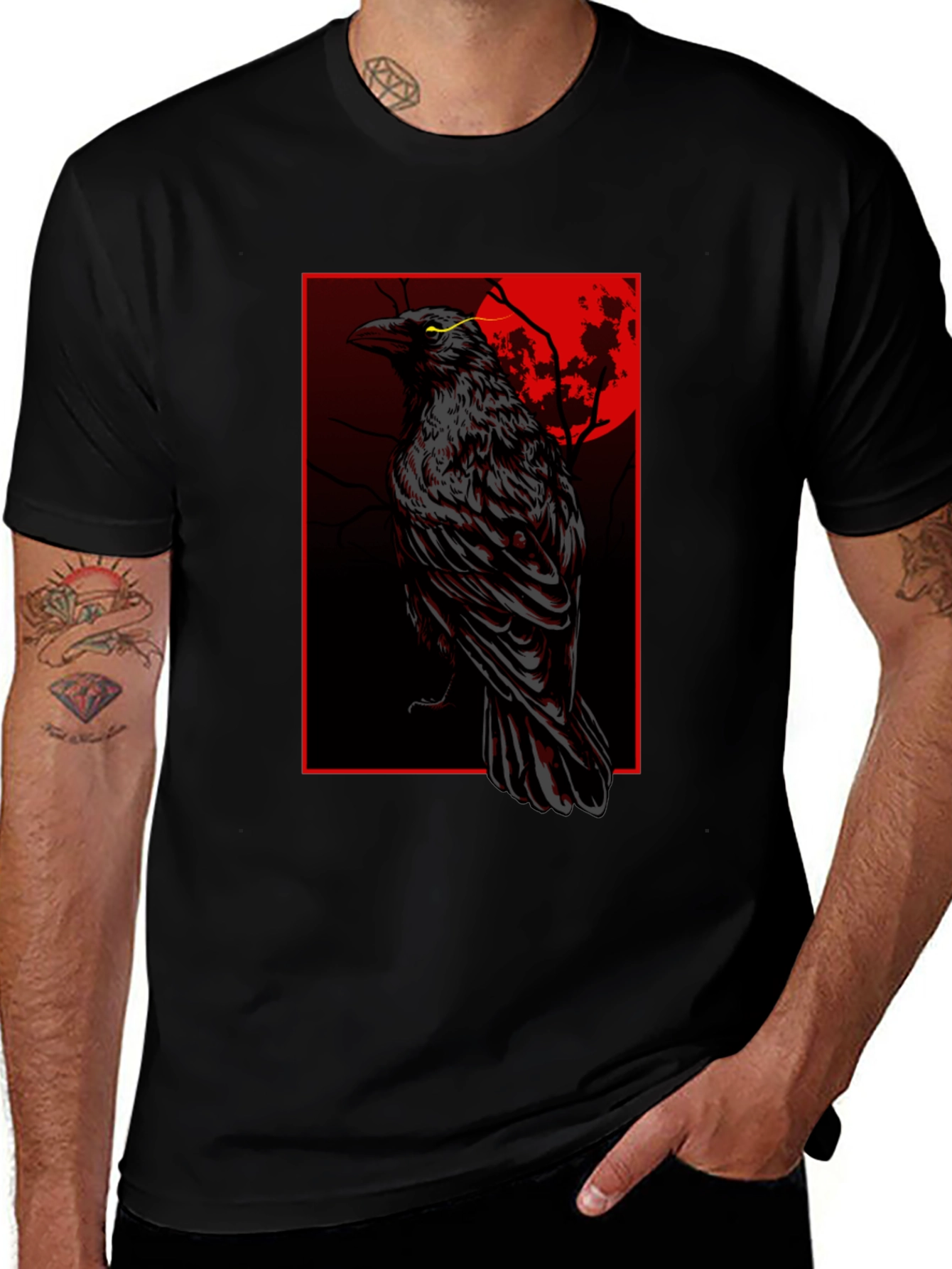 Variant 23 of Raven Moon Graphic Tee - Dark & Stylish
