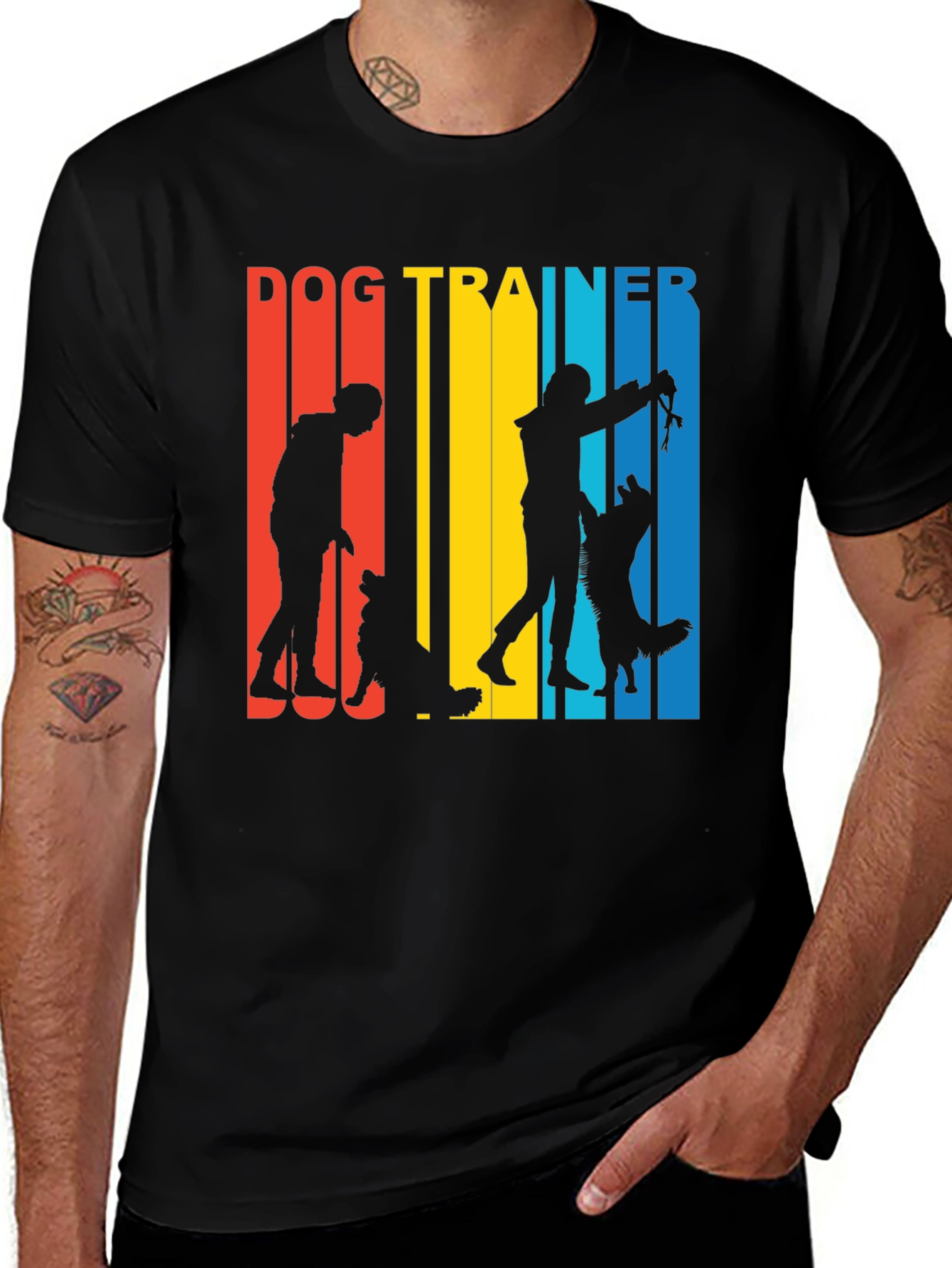 Dog Trainer Graphic Tee - Men's Black T-Shirt