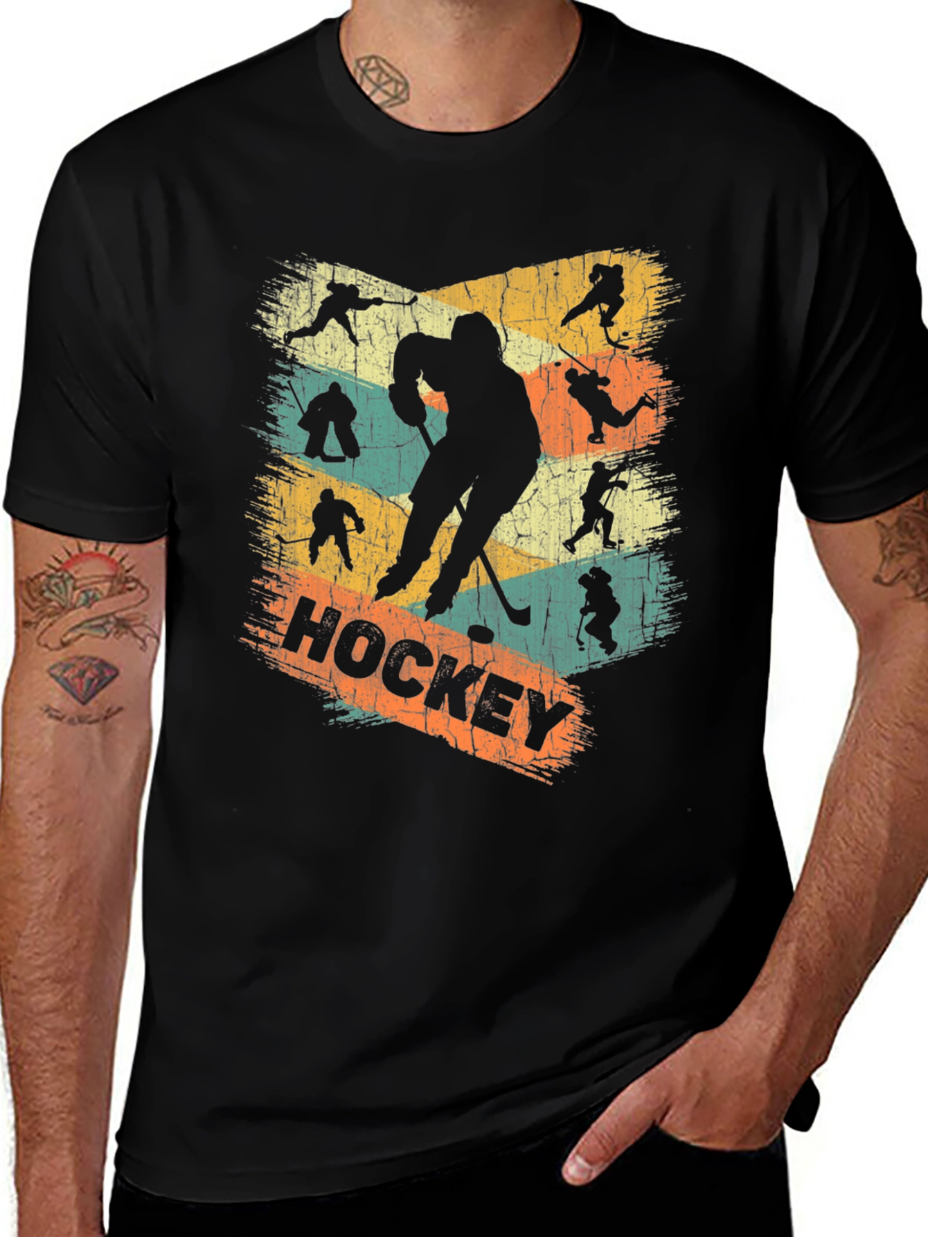 Variant 8 of Retro Hockey Graphic T-Shirt - Vintage Style Tee