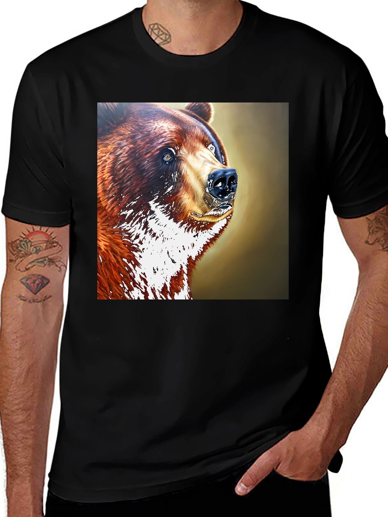 Variant 26 of Bear Graphic Black T-Shirt