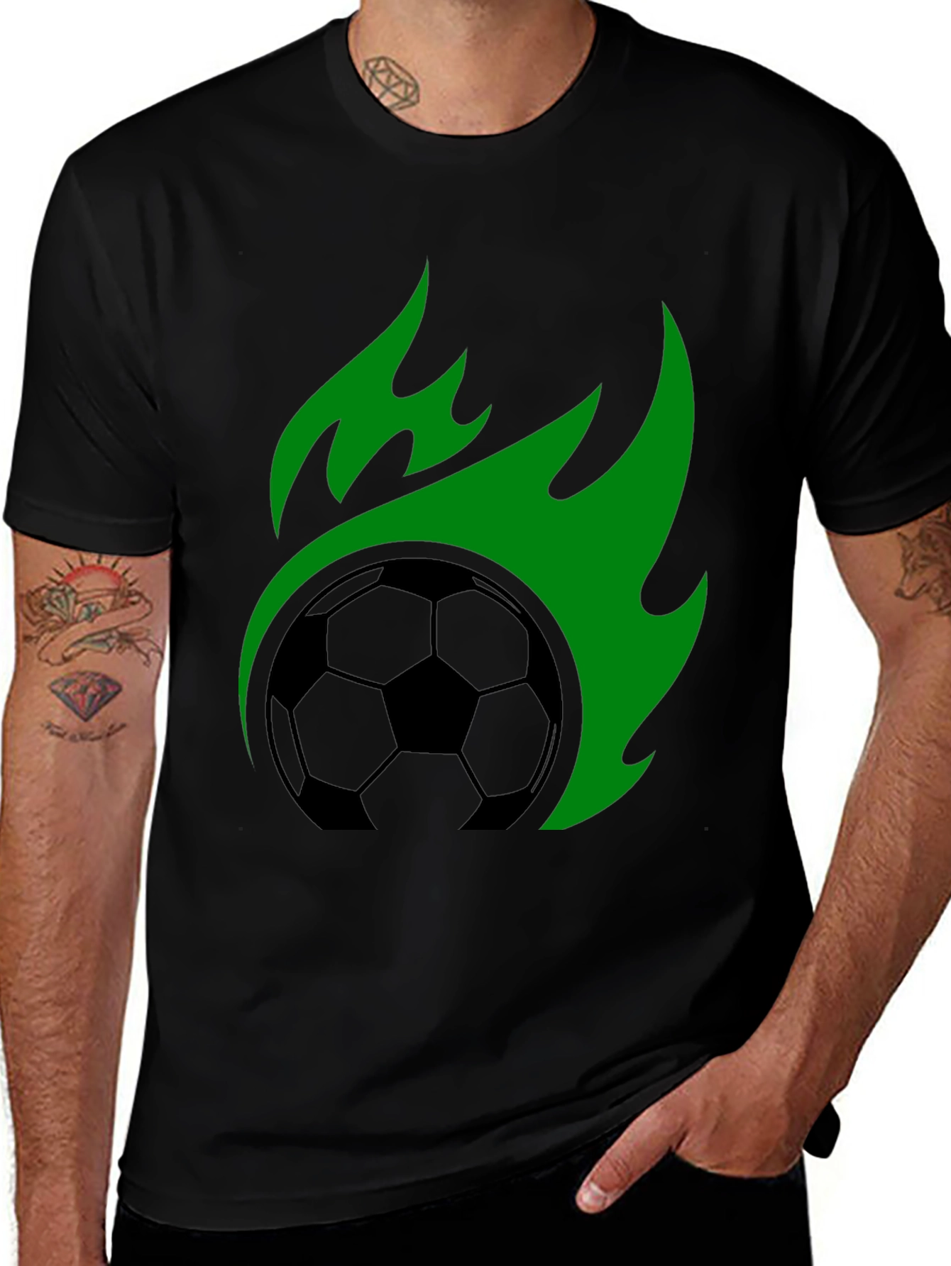 Variant 25 of Flaming Soccer Ball Graphic Tee