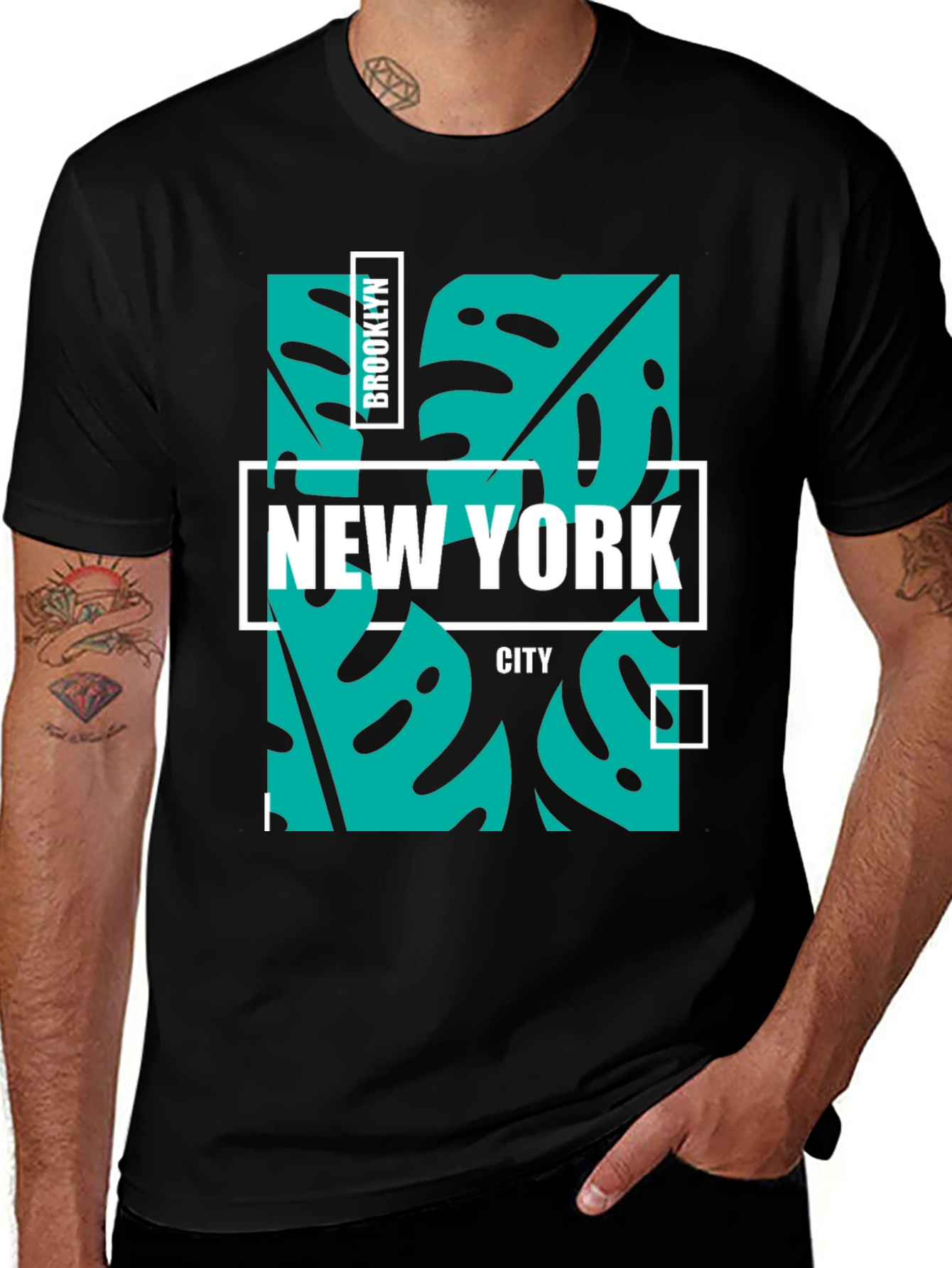 Variant 26 of Brooklyn New York City Graphic Tee - Black