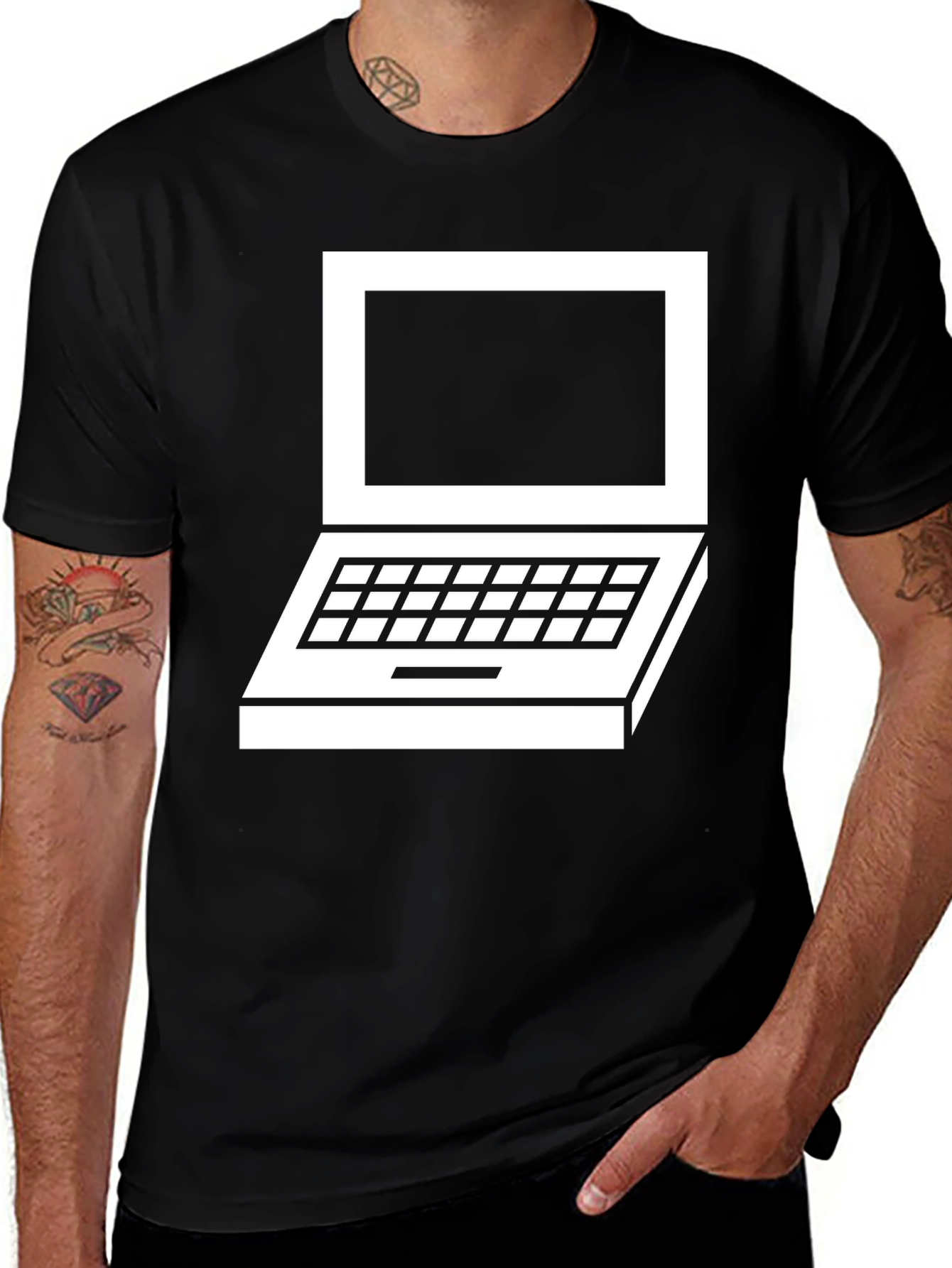 Variant 15 of Retro Laptop Graphic Tee - Classic Design