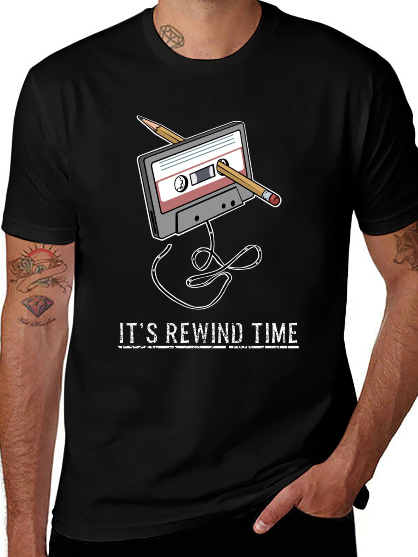 Variant 28 of Rewind Time Retro Cassette Tape T-Shirt