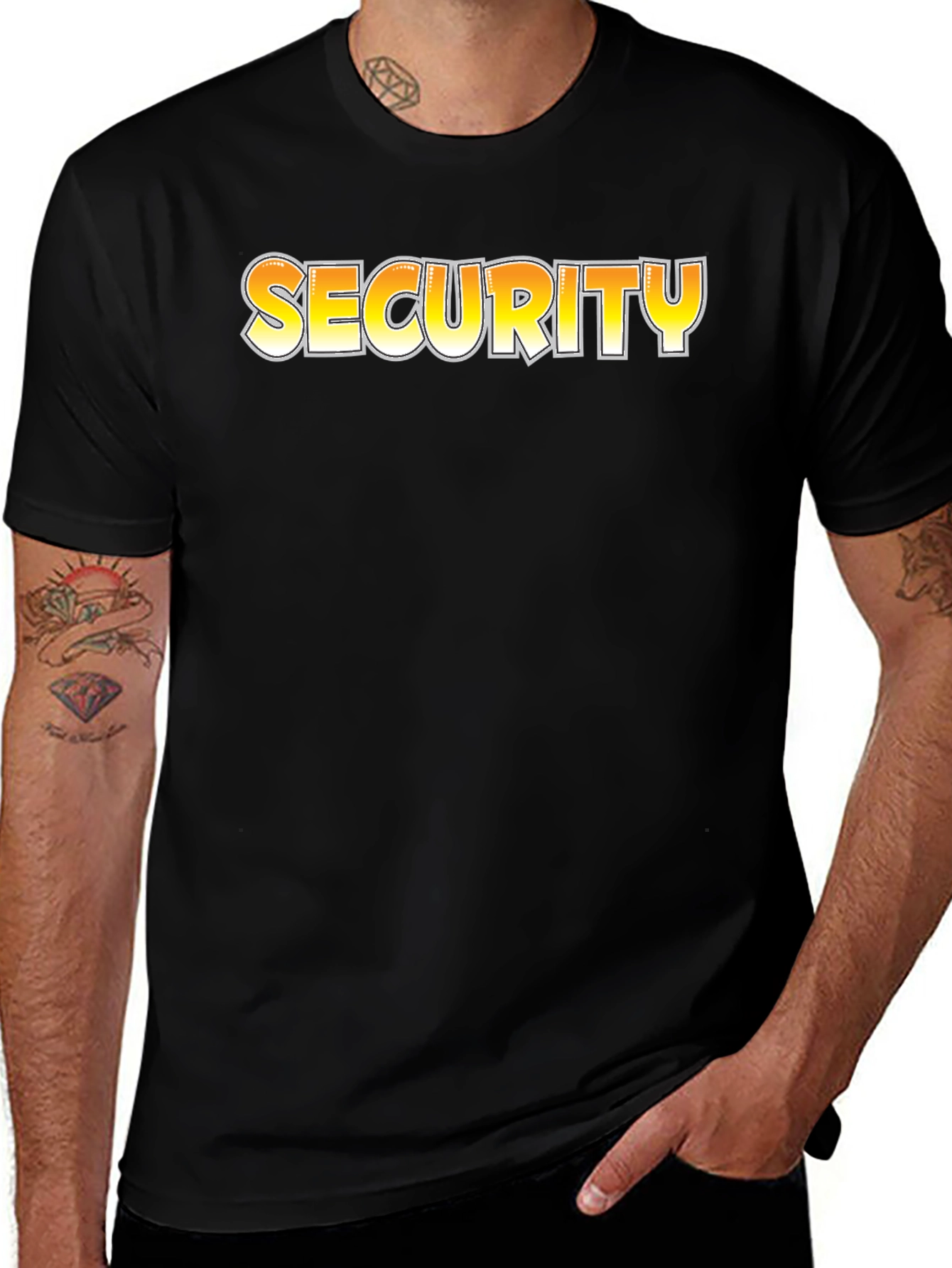 Variant 19 of Security Graphic Tee - Black Cotton T-Shirt