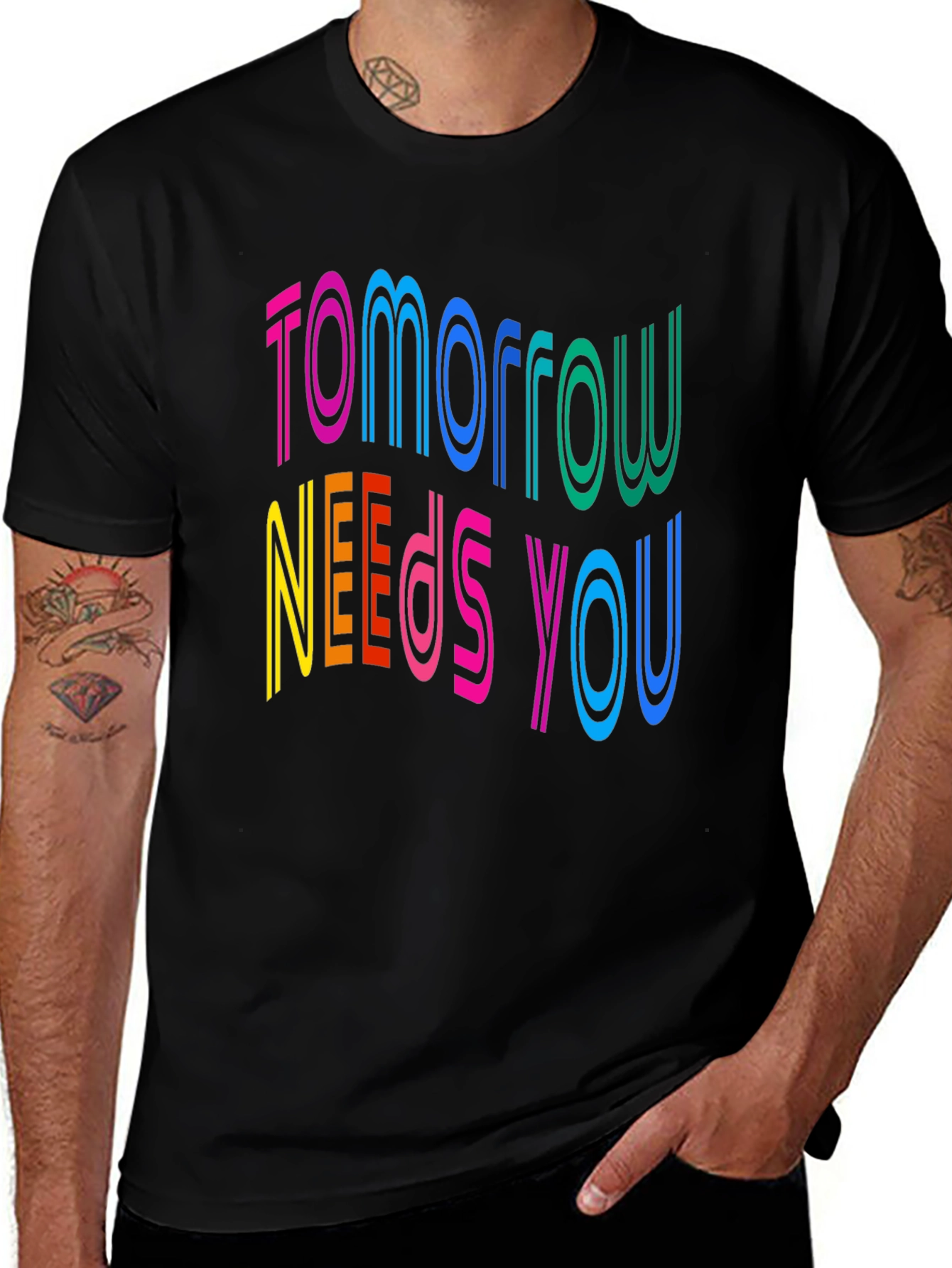 Variant 13 of Tomorrow Needs You Graphic T-Shirt - Black