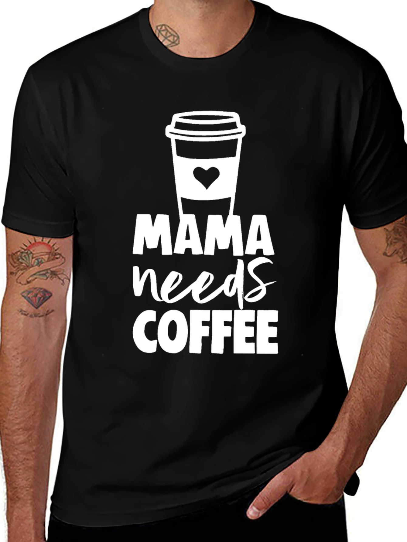 Variant 5 of Mama Needs Coffee Graphic Tee - Soft Cotton Blend