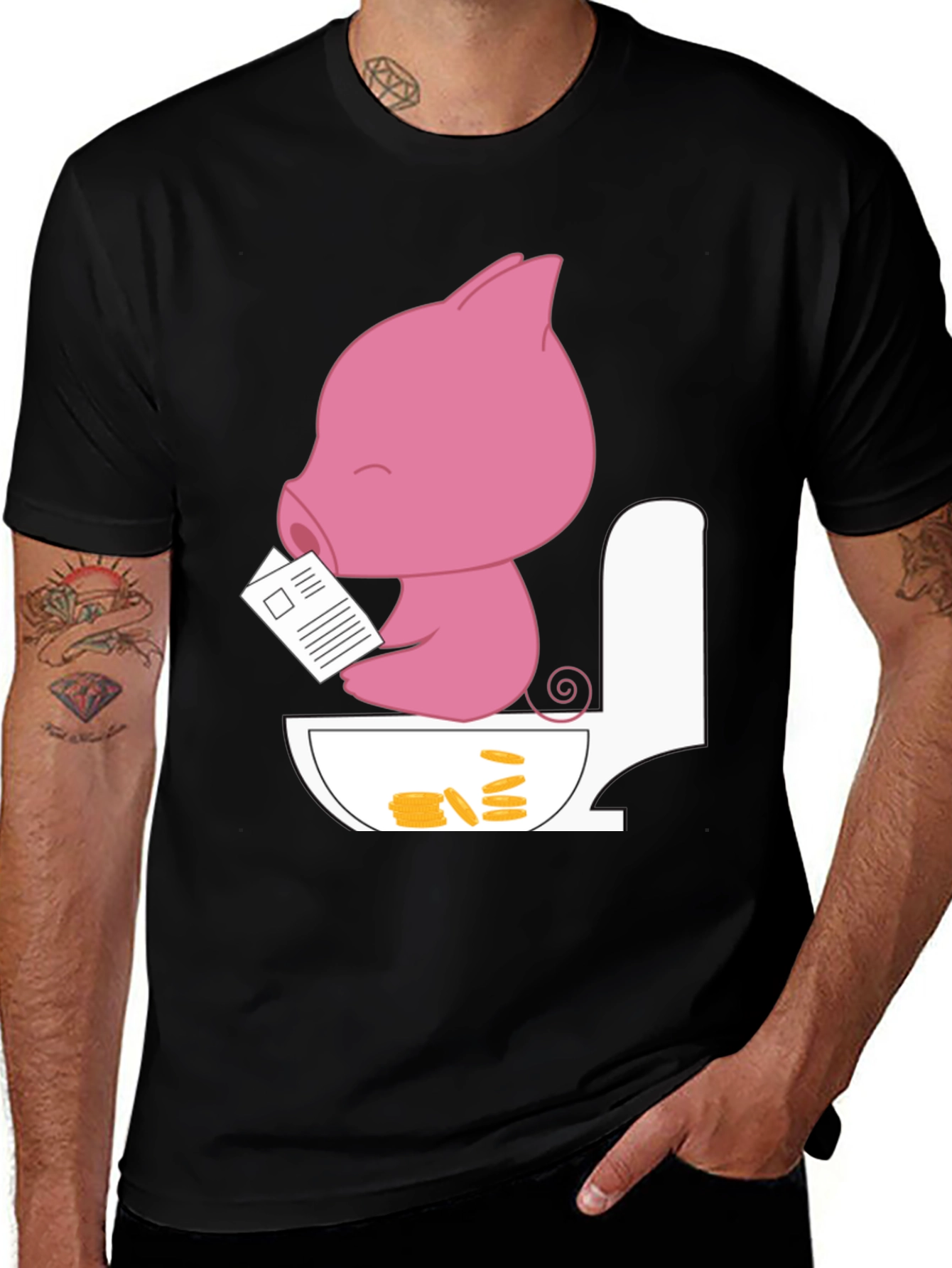 Variant 2 of Funny Pig Toilet T-Shirt