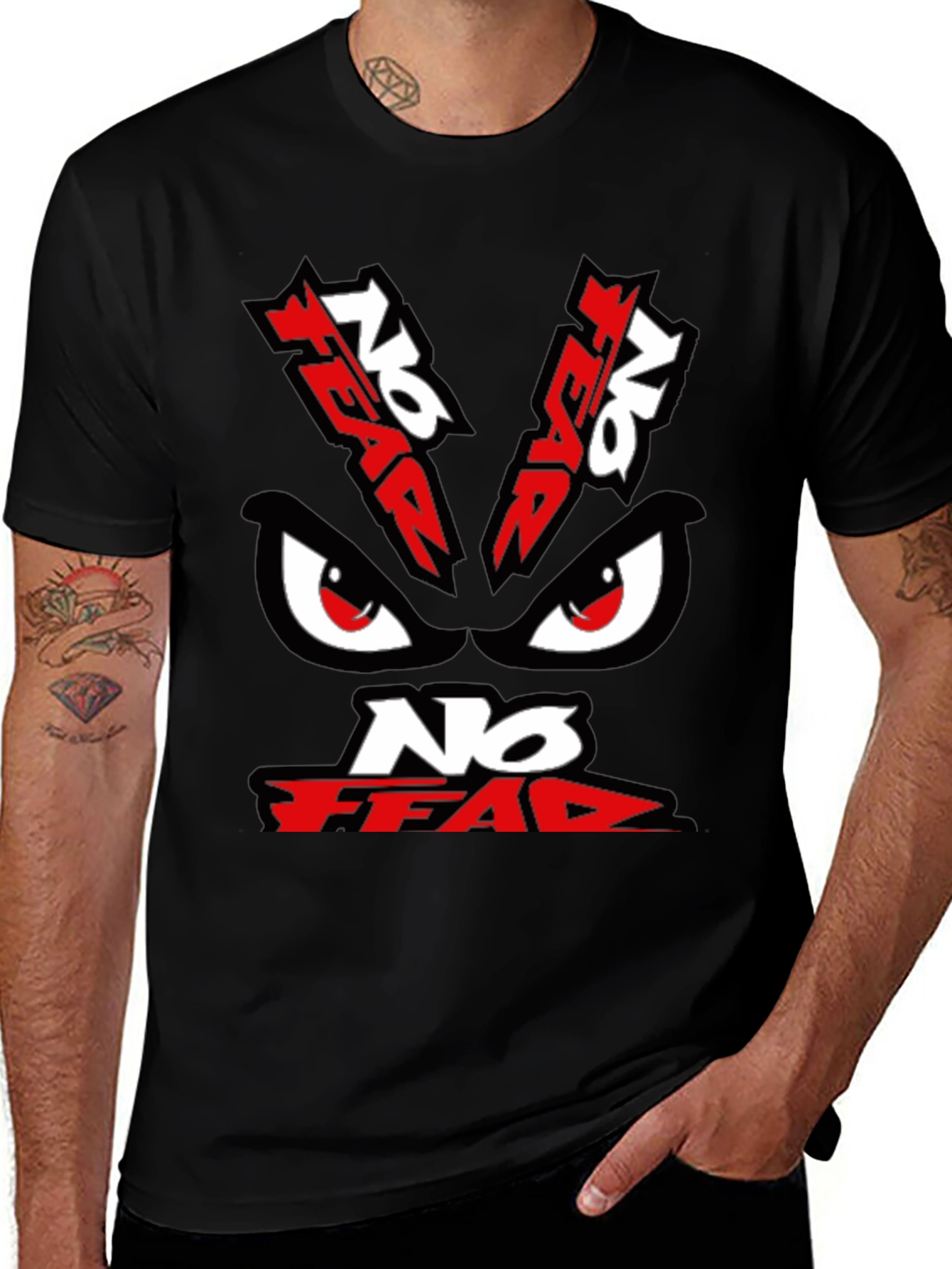 No Fear Graphic Print Black T-Shirt