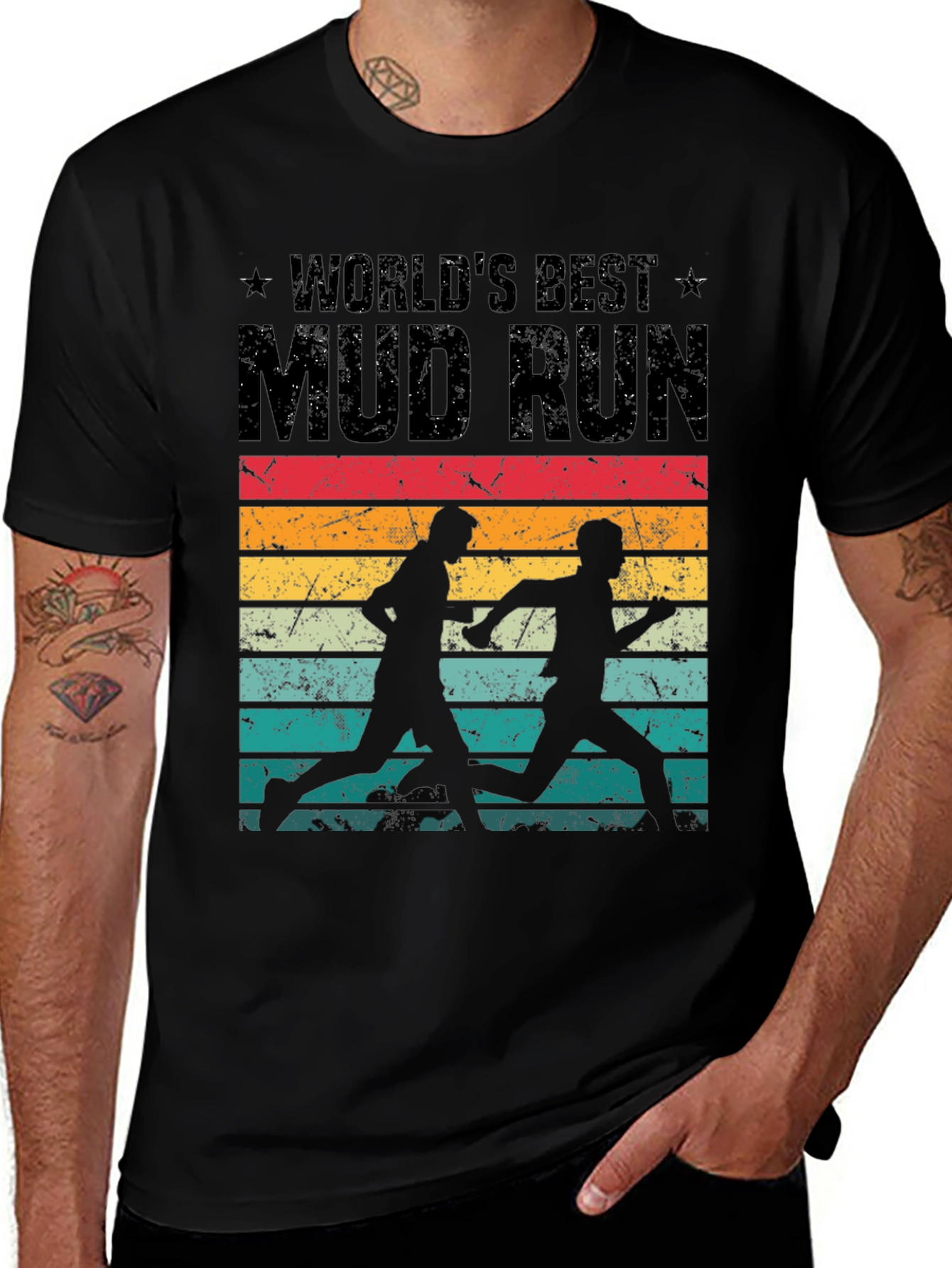 Variant 12 of World's Best Mud Run Retro Graphic Tee