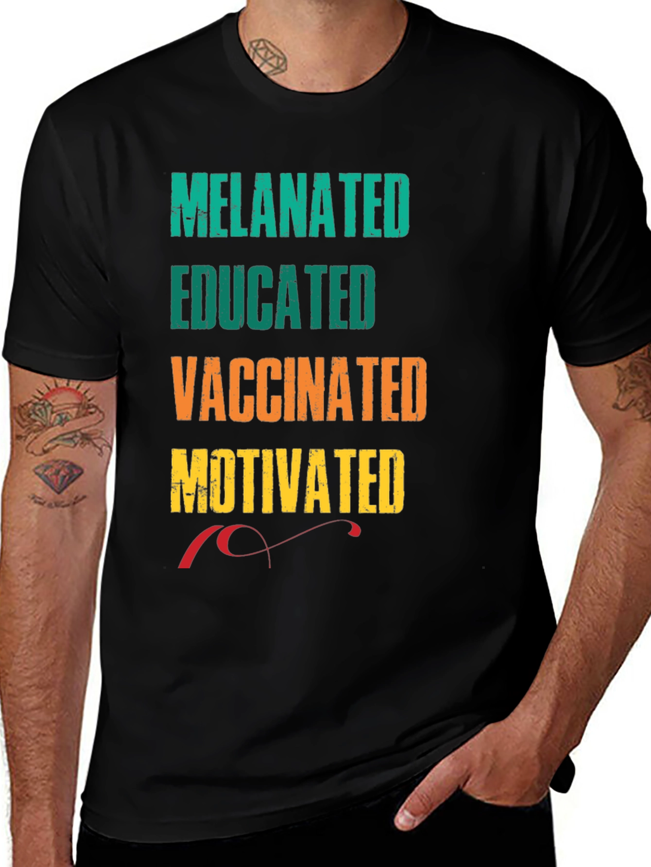 Variant 9 of Melanated Educated Vaccinated Motivated Tee