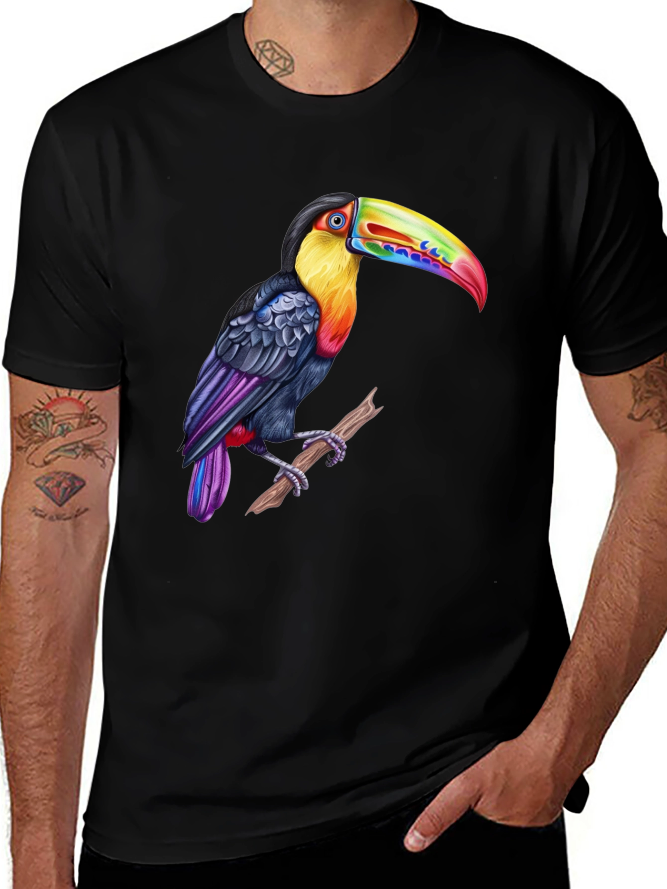 Variant 4 of Vibrant Toucan Graphic Tee - Bold Bird Design
