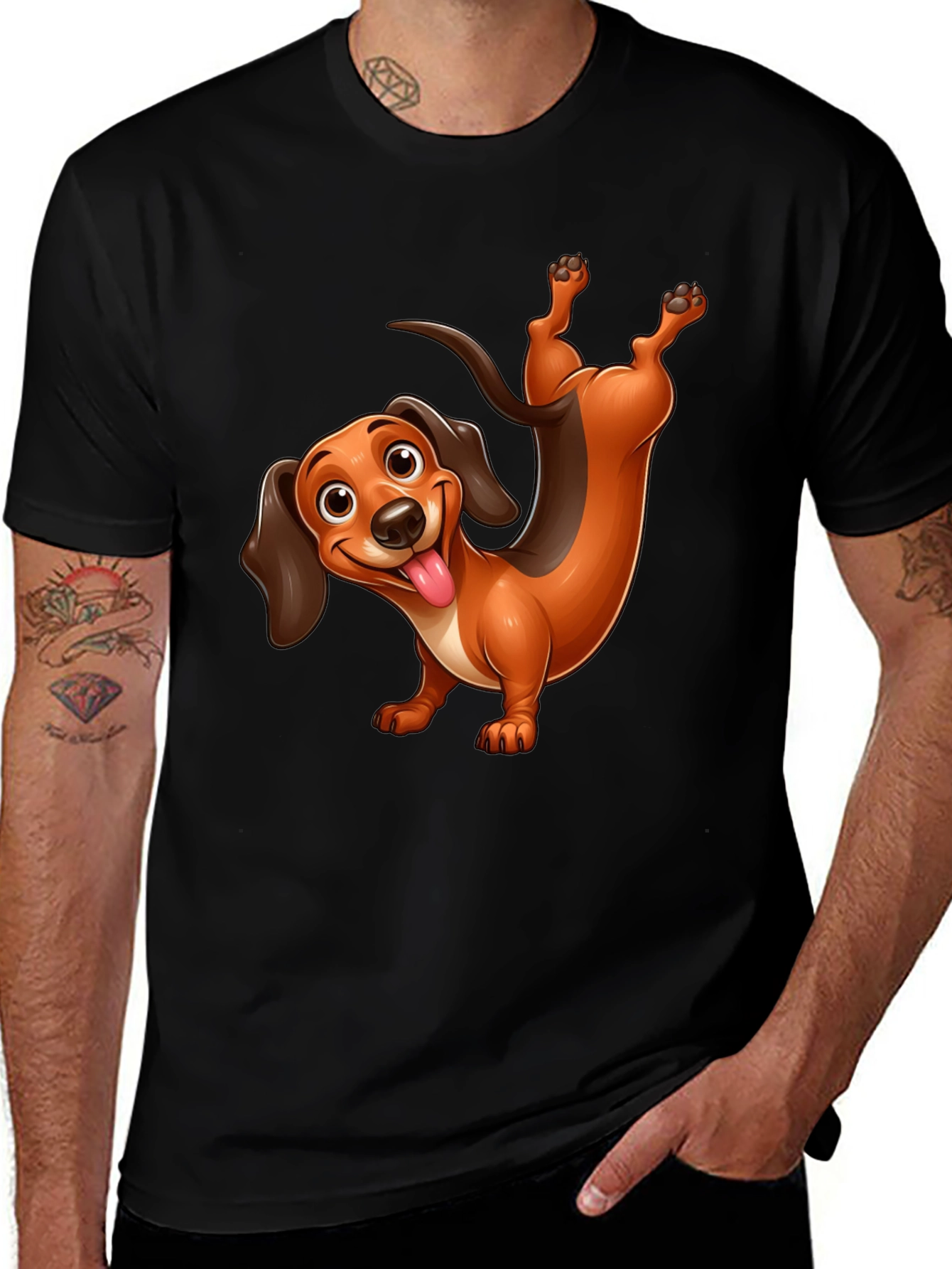 Variant 13 of Funny Dachshund T-Shirt - Cartoon Dog Design