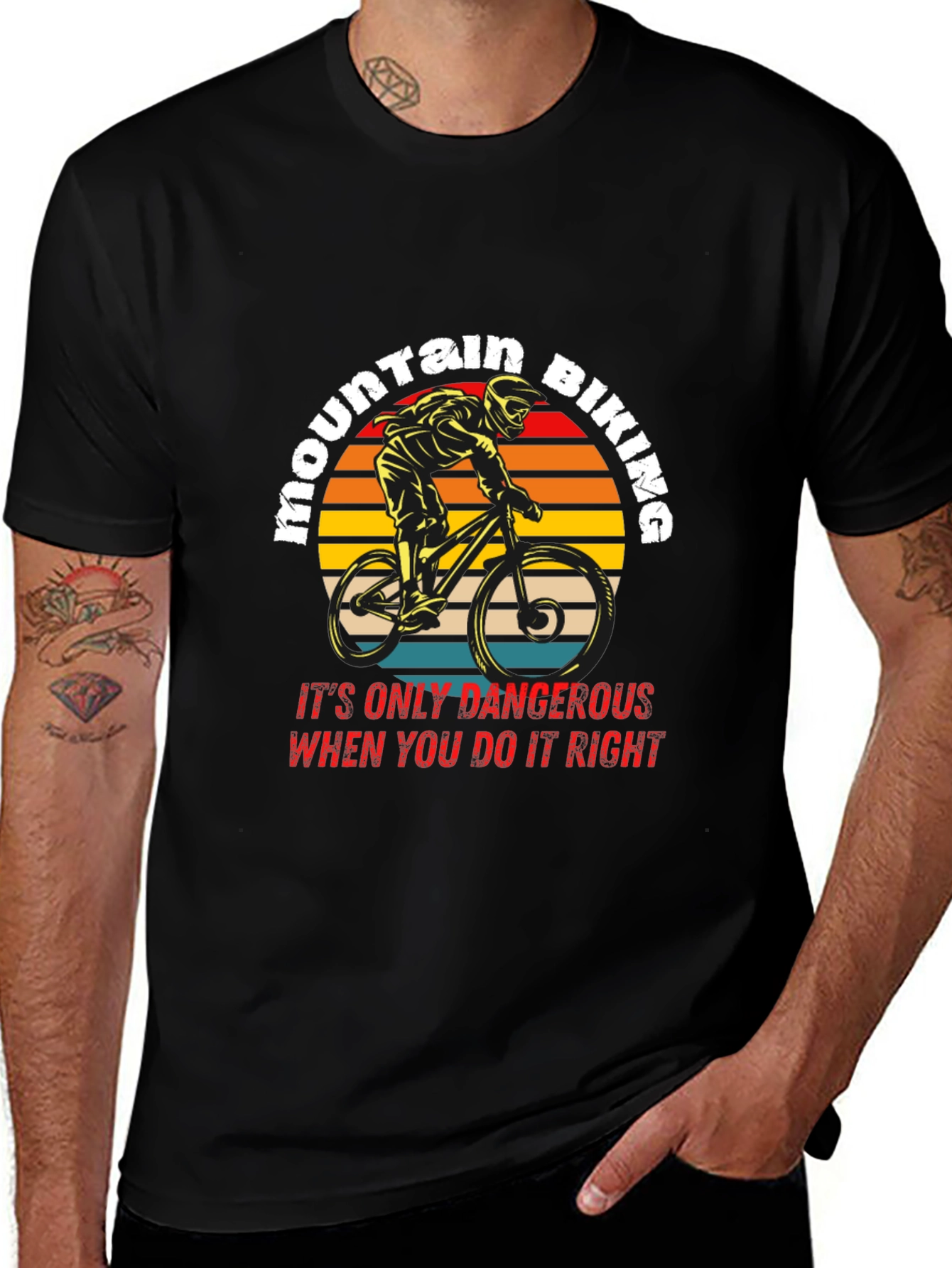 Variant 14 of Mountain Biking Dangerous When You Do It Right Graphic Tee