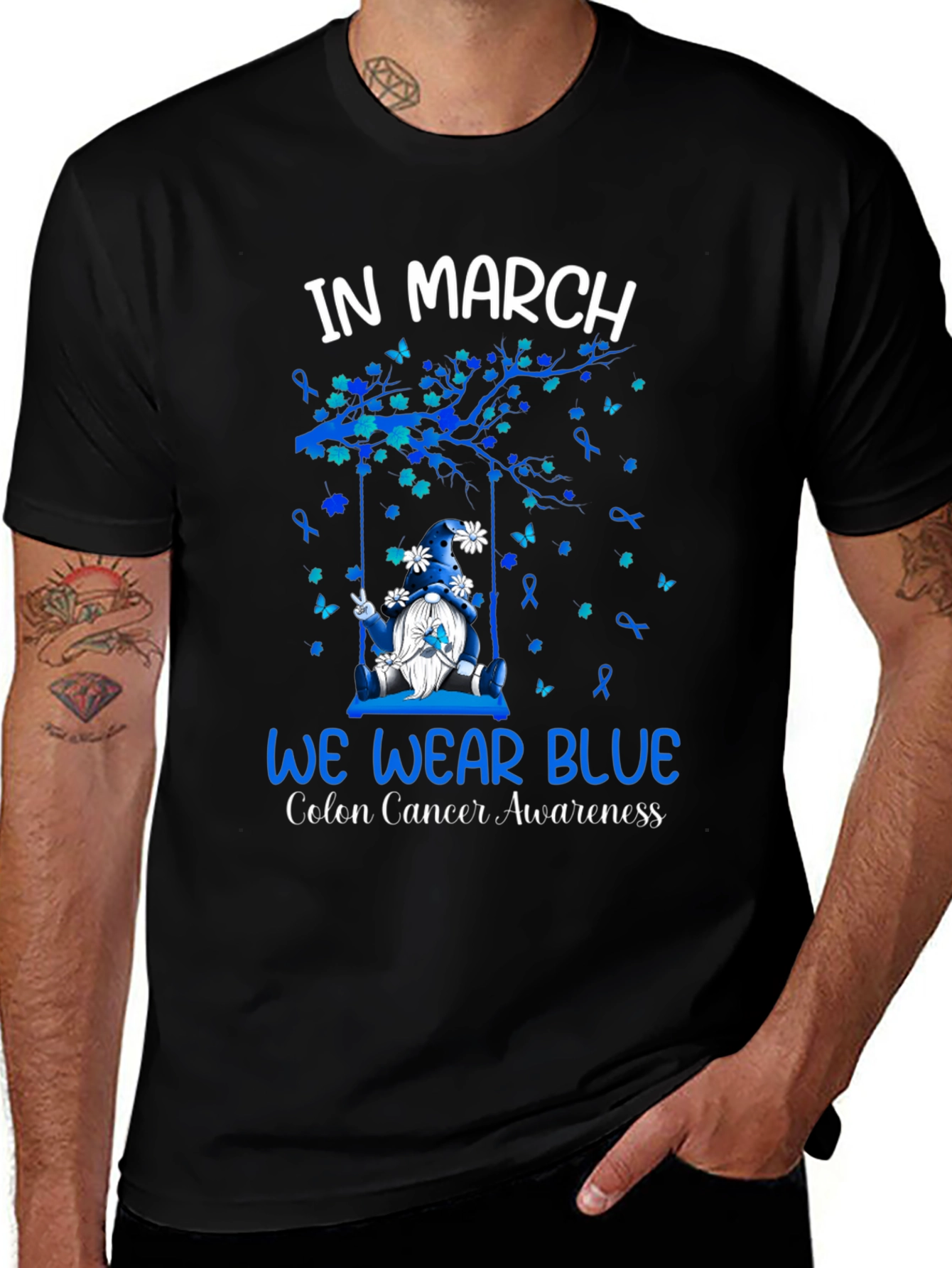 In March We Wear Blue Colon Cancer Awareness T-Shirt