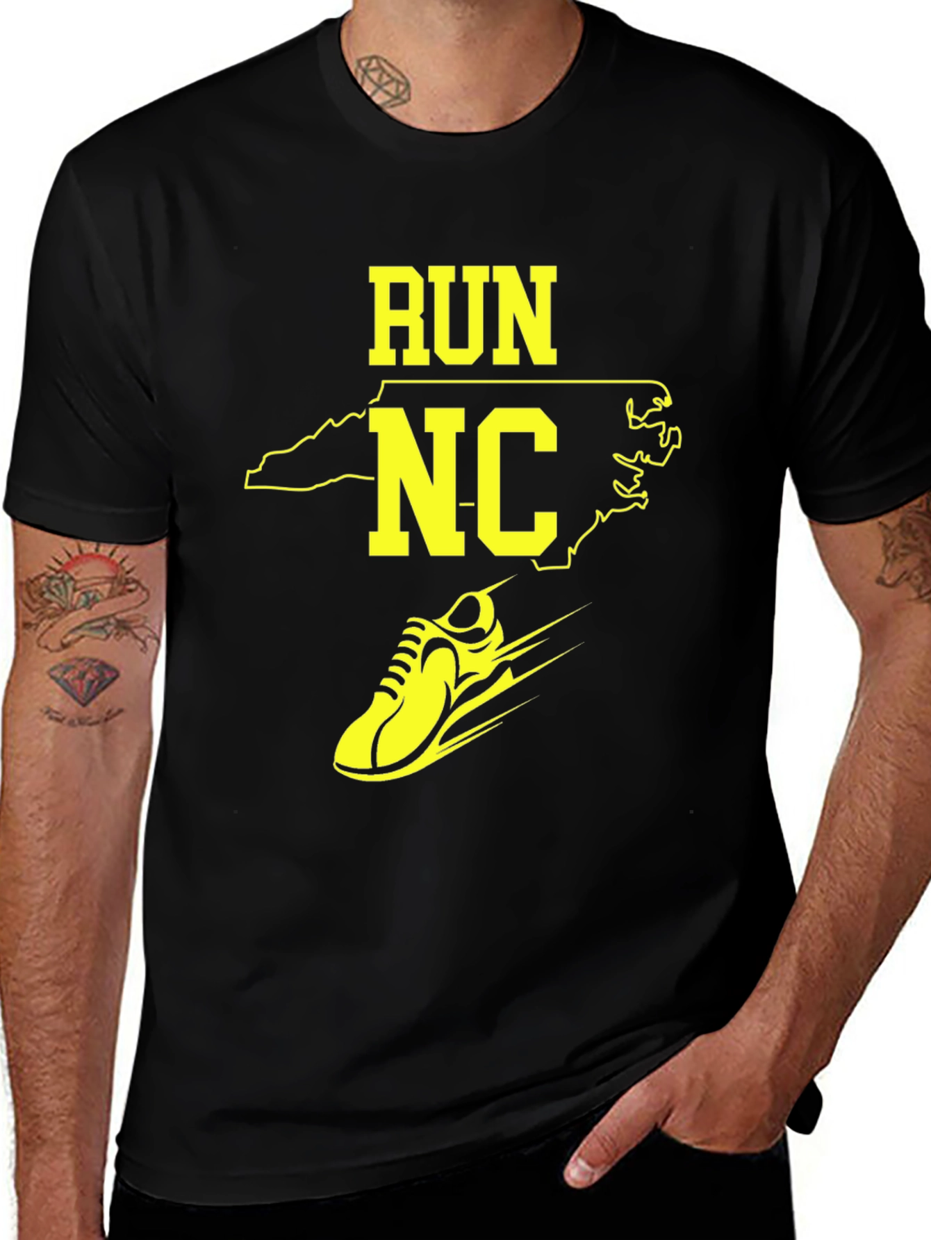 Variant 22 of Run NC T-Shirt - North Carolina Running Tee