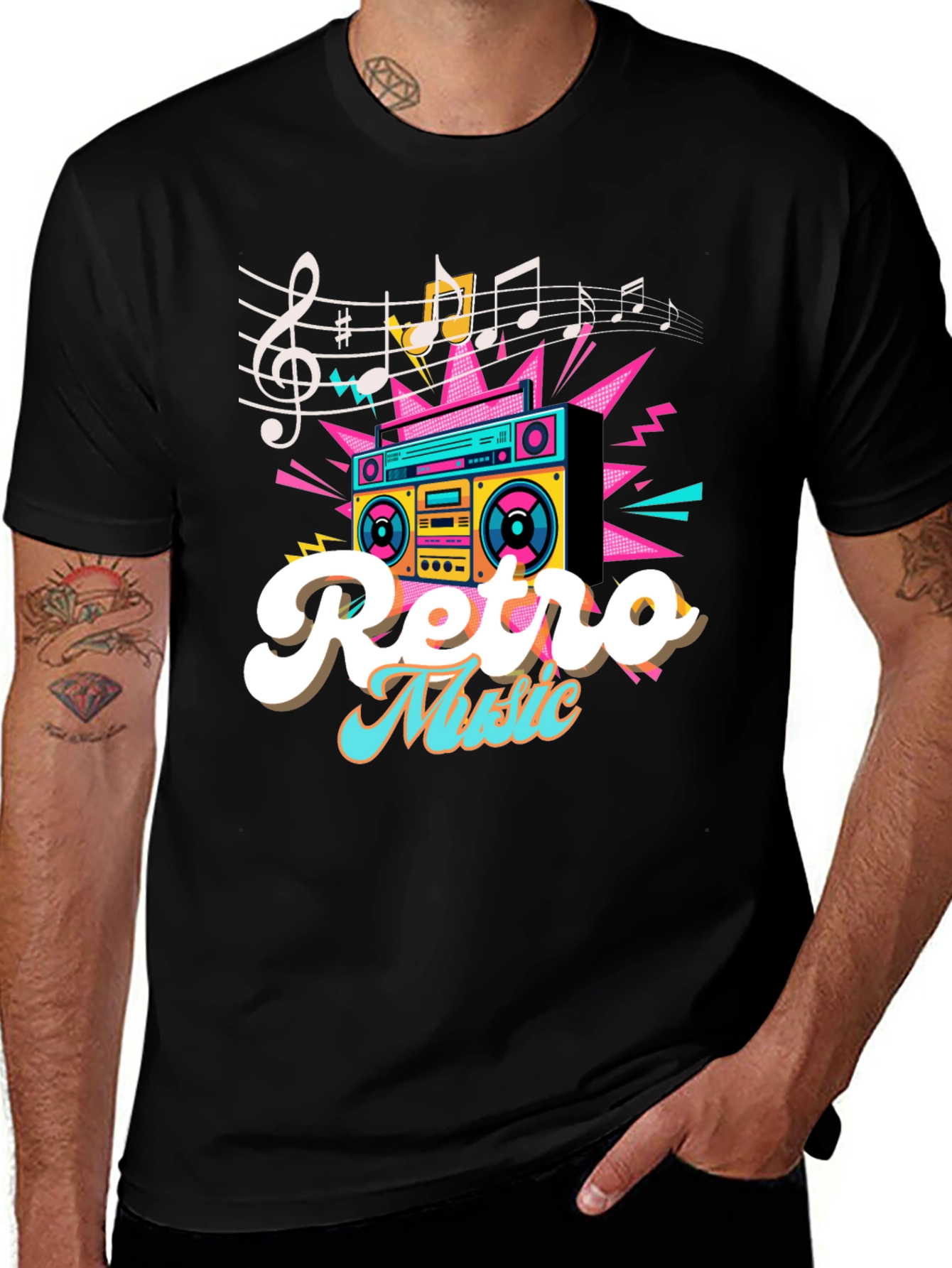 Variant 12 of Retro Music T-Shirt - Boombox Graphic Tee