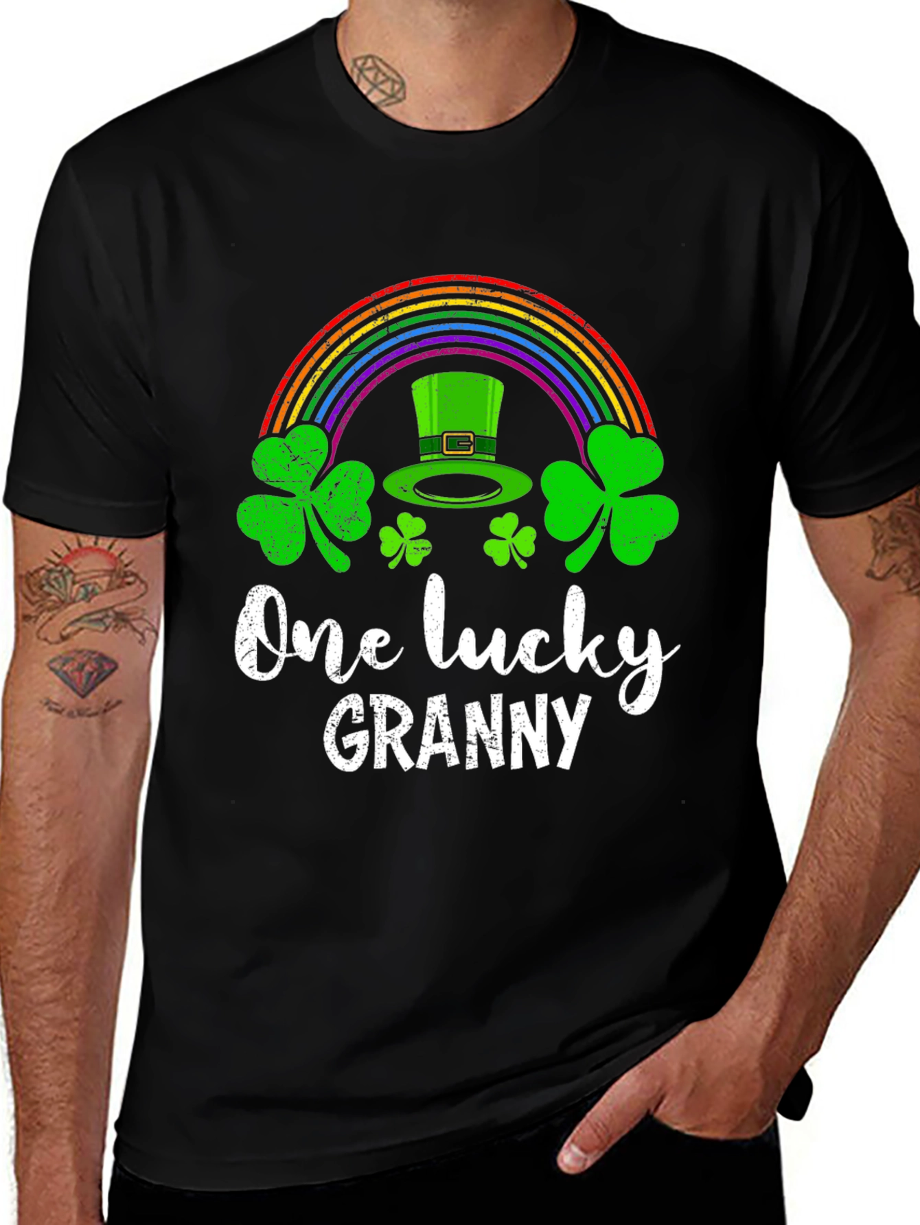 Lucky Granny T-Shirt St. Patrick's Day Rainbow Shamrock